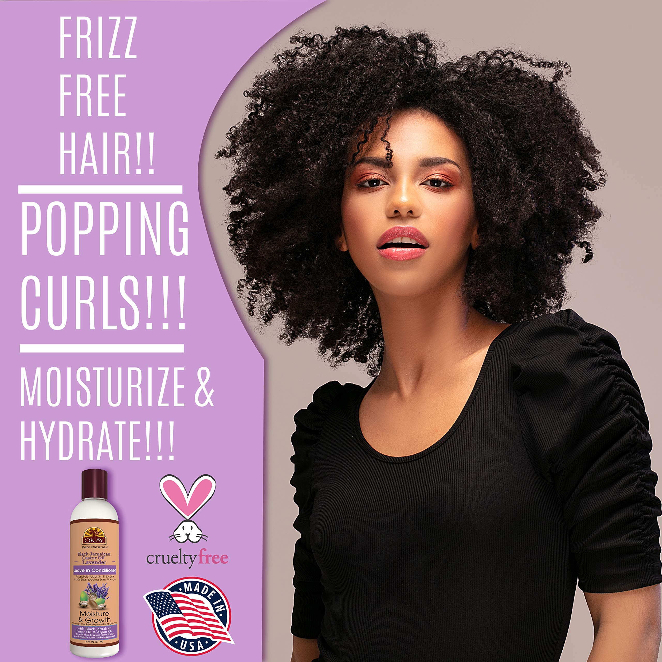 Okay black jamaican castor oil & lavender leave in conditioner 8 fluid ounce, White, 8 Fluid Ounce