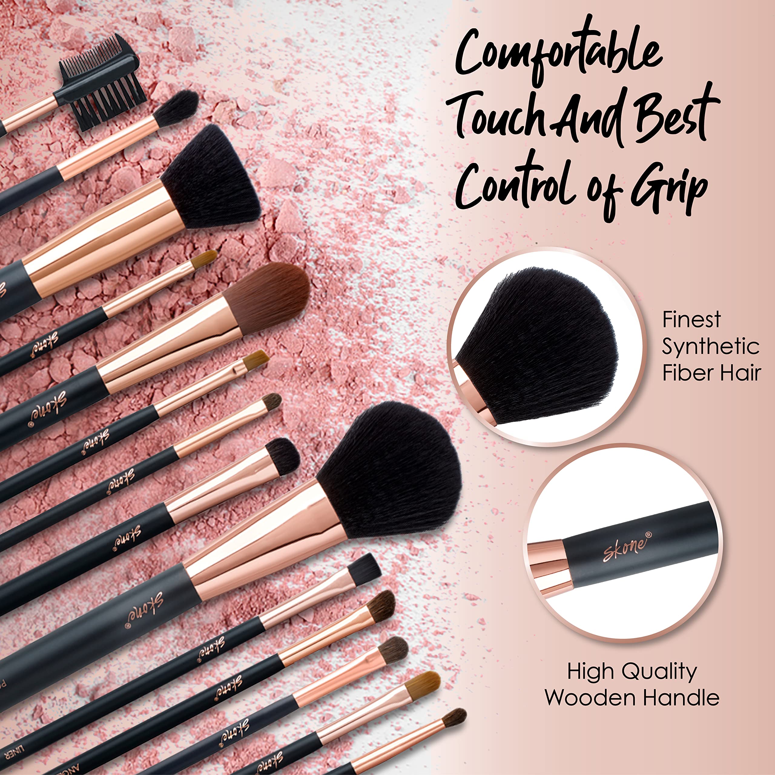 Professional Grade Small Creme Brush From Skone Cosmetics - Achieve Evenly Distributed Foundation Or Cream In Hard To Reach Places Where Fingers Can't Go With The Skone Shed Free, Soft, N