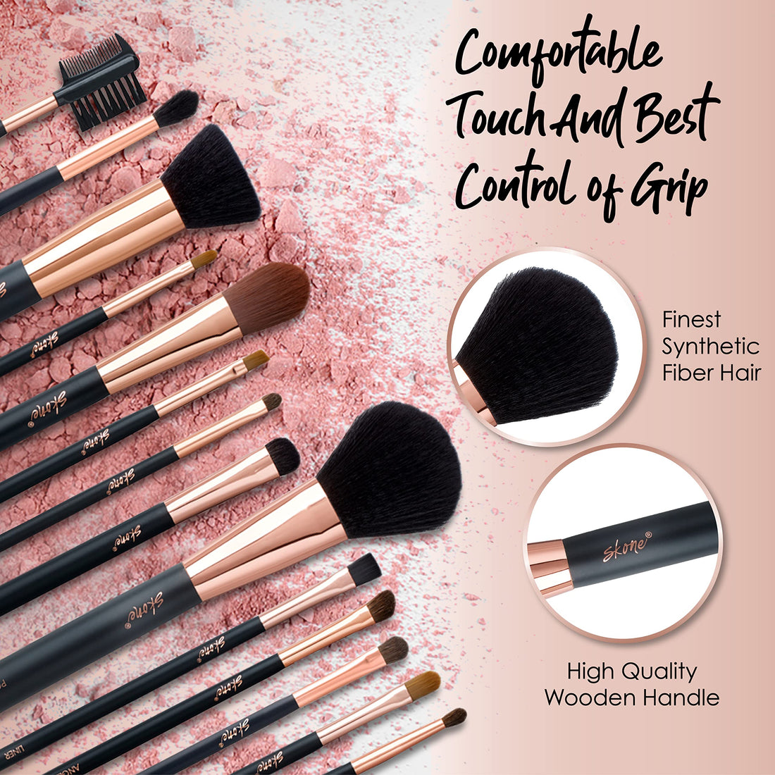 Professional Grade Small Creme Brush From Skone Cosmetics - Achieve Evenly Distributed Foundation Or Cream In Hard To Reach Places Where Fingers Can't Go With The Skone Shed Free, Soft, N