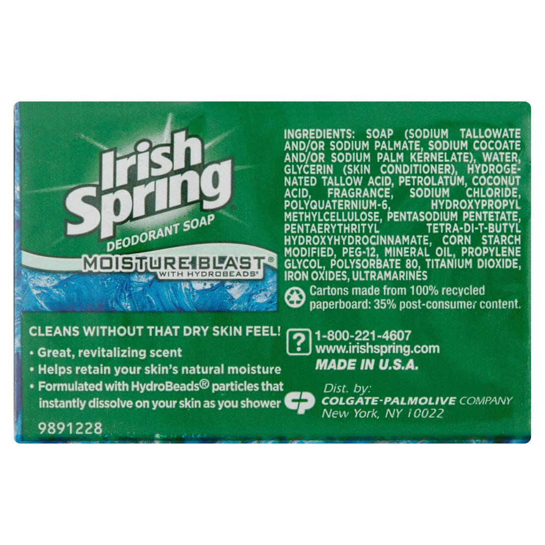Irish Spring Moisture Blast (2) Bars 3.2 Oz