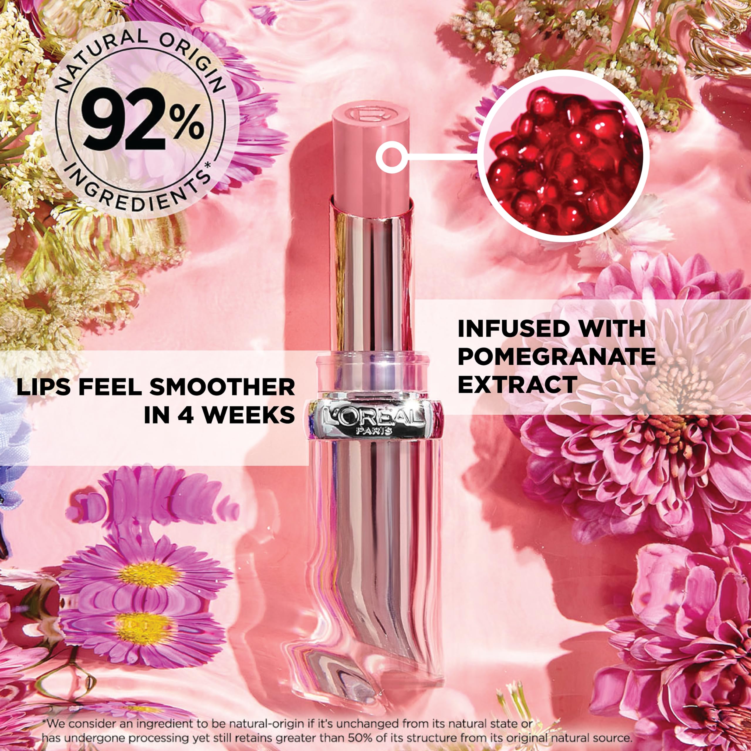 L'Oreal Paris Glow Paradise Hydrating Balm-in-Lipstick with Pomegranate Extract, Nude Heaven, 0.1 Oz