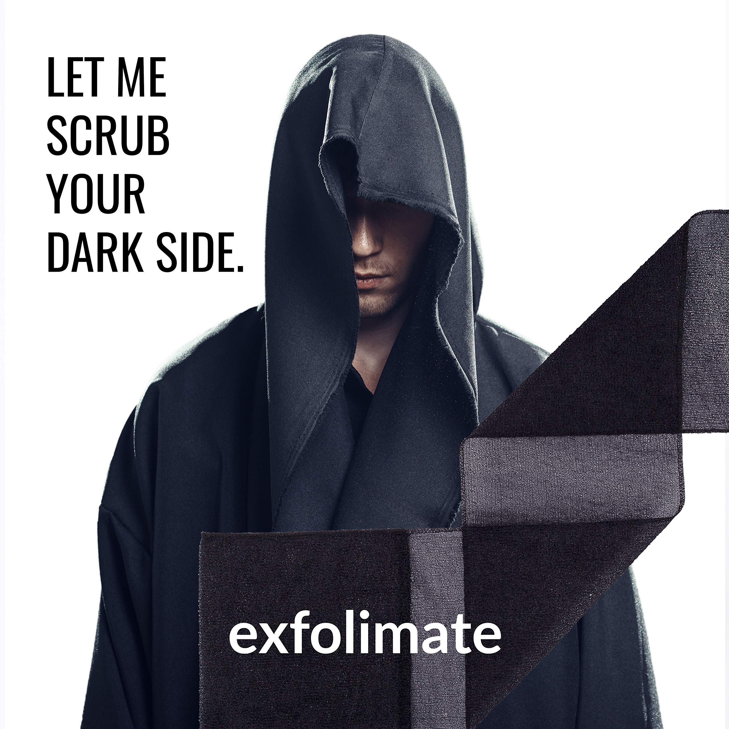 ExfoliMATE | Magic Exfoliating Shower Cloth Gently Removes Dead Skin for a Youthful Clear Complexion (Black - Pocket 2.0)