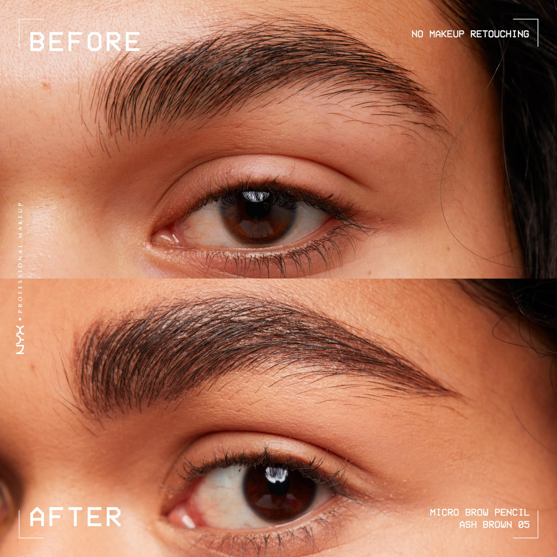 NYX PROFESSIONAL MAKEUP Micro Brow Pencil (Ash Brown) + Brow Glue (Clear), 2-Pack Bundle