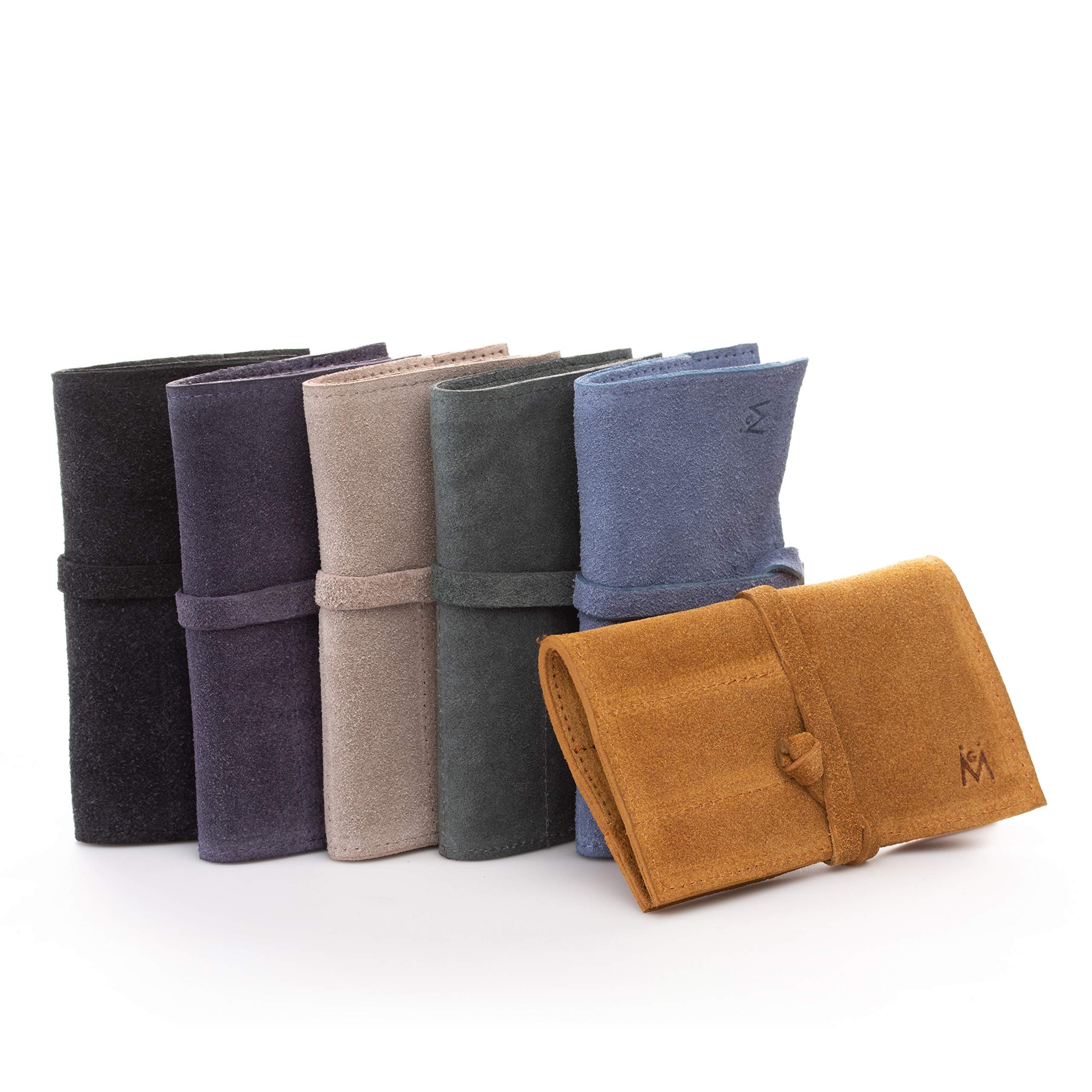 GERMANIKURE 4pc Mini Professional Manicure Set in Light Gray Suede Case - FINOX Stainless Steel Tools Made in Solingen Germany, Glass Nail Care Supplies Made in Czech Republic