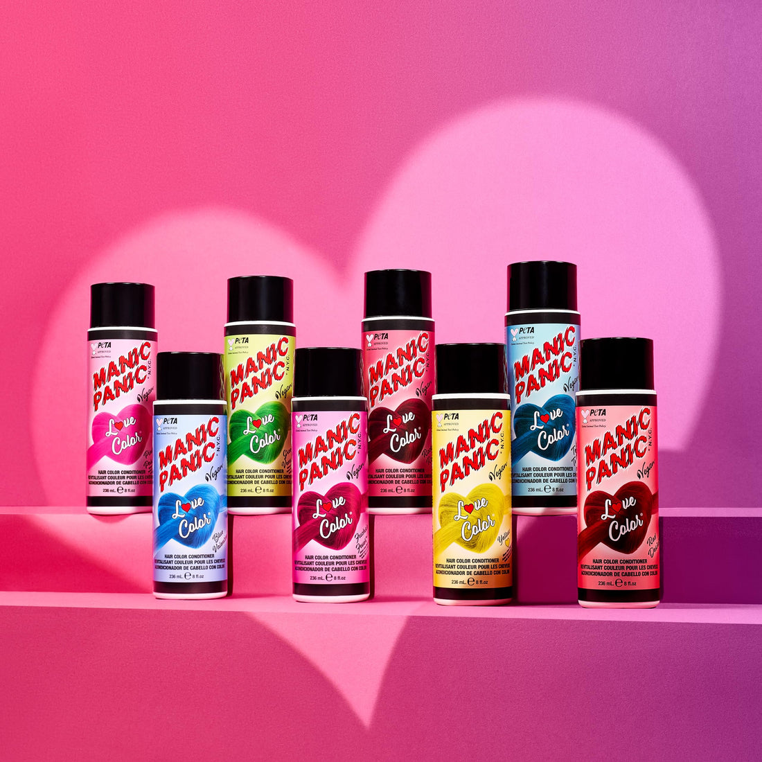 MANIC PANIC Cool-Toned Black Color Depositing Conditioner - Love Color Hair Conditioner Keeps Hair Vibrant, Nourished & Refreshed - Formulated with Shea Butter & Quinoa - Black Kat (8oz)