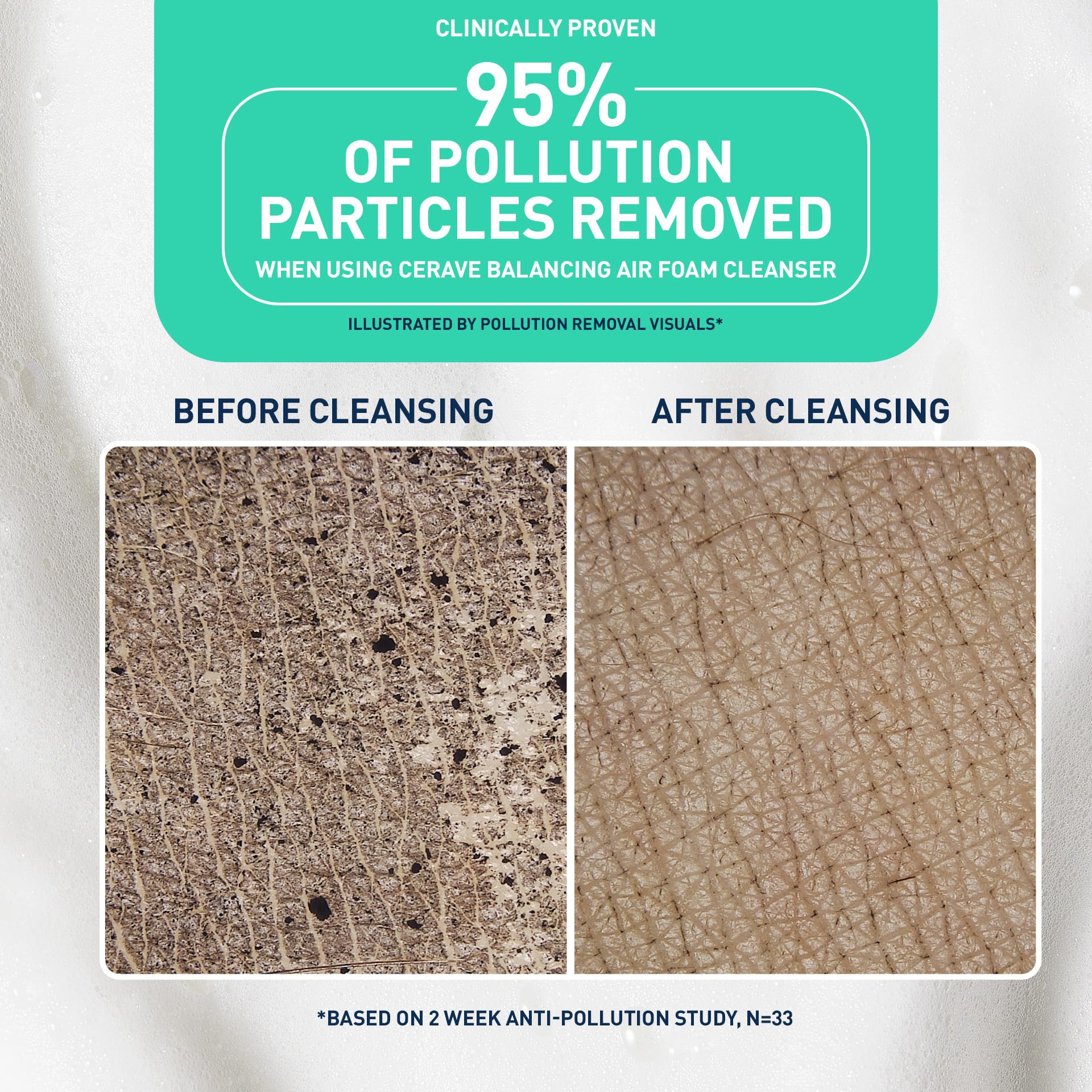 CeraVe Balancing Air Foam Face Wash, Foaming Facial Cleanser For Combination Skin, 8HR Oil Control + 24HR Hydration, Fragrance-Free & Non-Comedogenic, With Glycolysine™ & 3 Essential Ceramides, 8oz