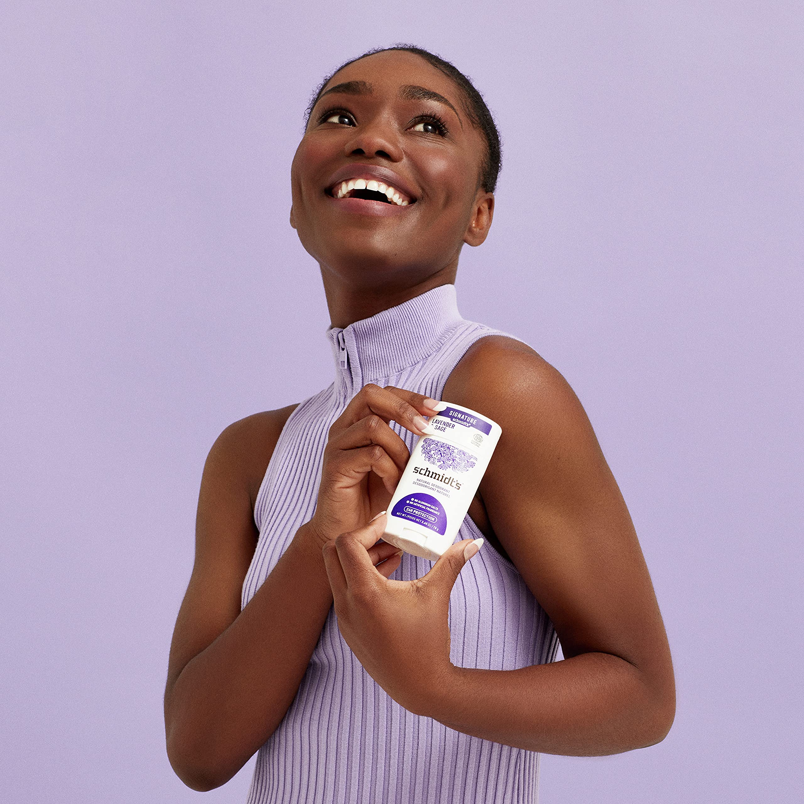 Schmidt's Aluminum Free Natural Deodorant for Women and Men, Lavender and Sage with 24 Hour Odor Protection, Certified Natural, Vegan, Cruelty Free, 2.65 oz