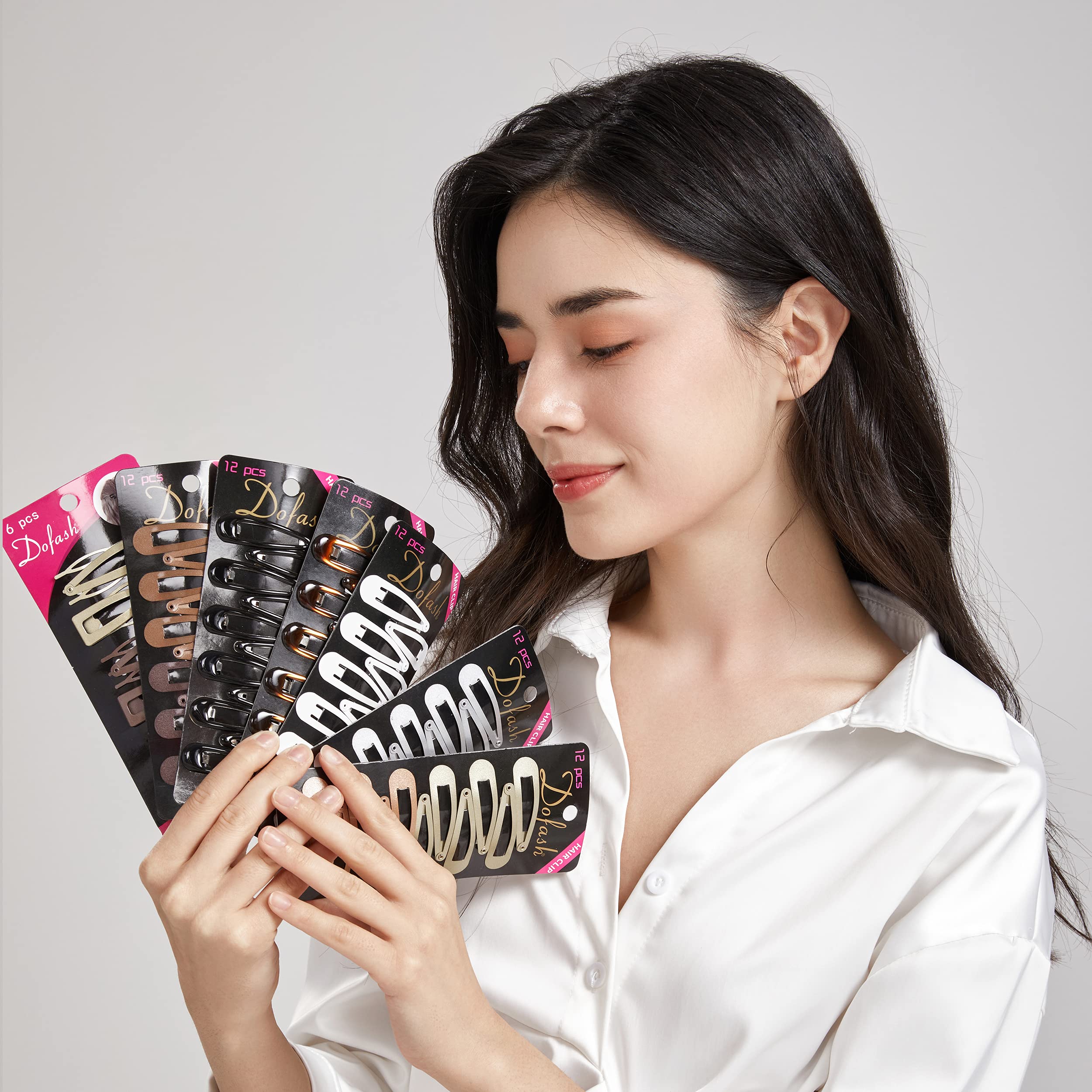 Dofash Snap Hair Clips Metal Grips 5cm/2in Basic Hair Accessories 12pcs (Blonde)