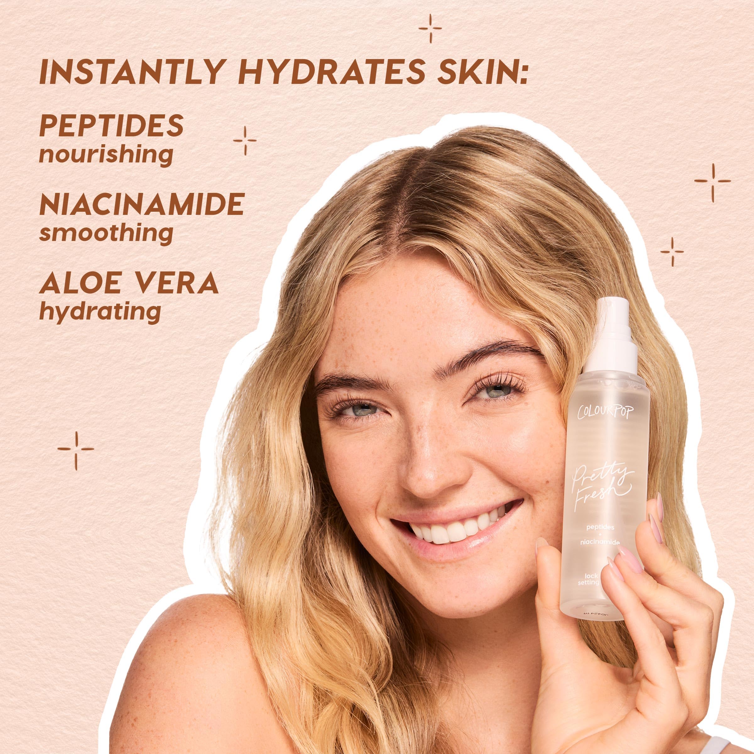 ColourPop Pretty Fresh Hydrating Setting Mist - Vegan Micro-Fine Makeup Finishing Spray with Hyaluronic Acid and Coconut Water for Dewy, Long-Lasting Wear - Lock It In (3.4 Fl Oz)