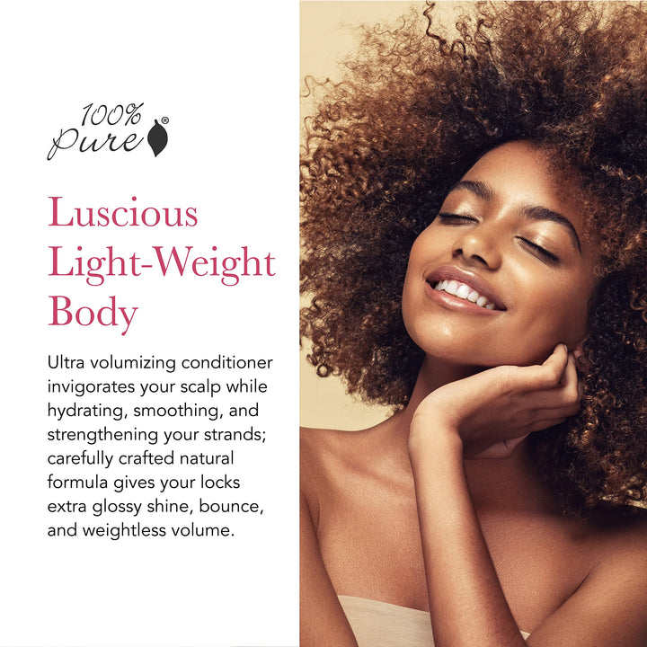 100% PURE Kelp & Mint Volumizing Conditioner (8 Fl Oz), Sulfate Free Conditioner, Nourishing, For Hair Thickening, Organic Conditioner for Hair Growth