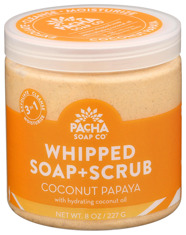 Pacha Soap, Soap Scrub Whipped Coconut Papaya, 8 Ounce