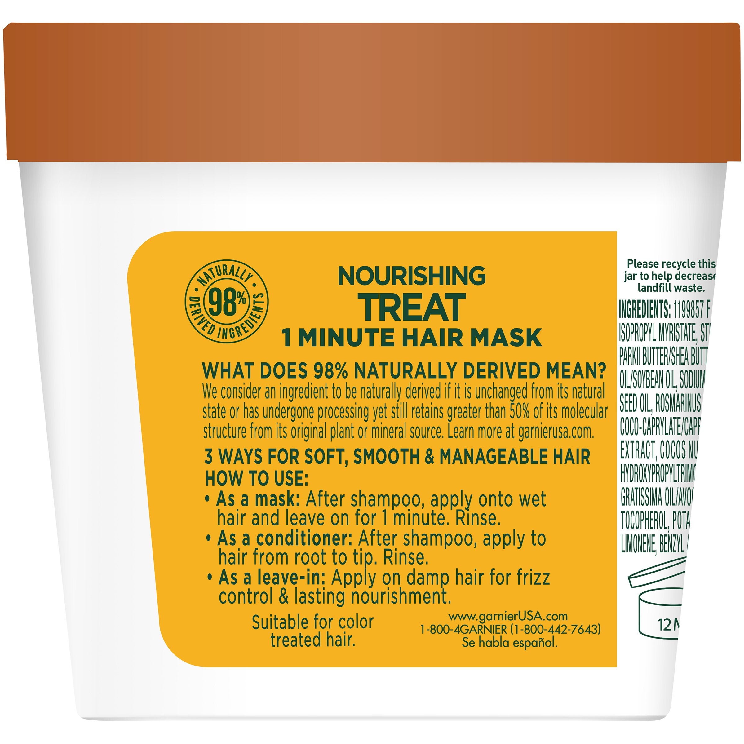 Garnier Fructis Coconut Hair Treat Mask, 3.4 fl. oz.