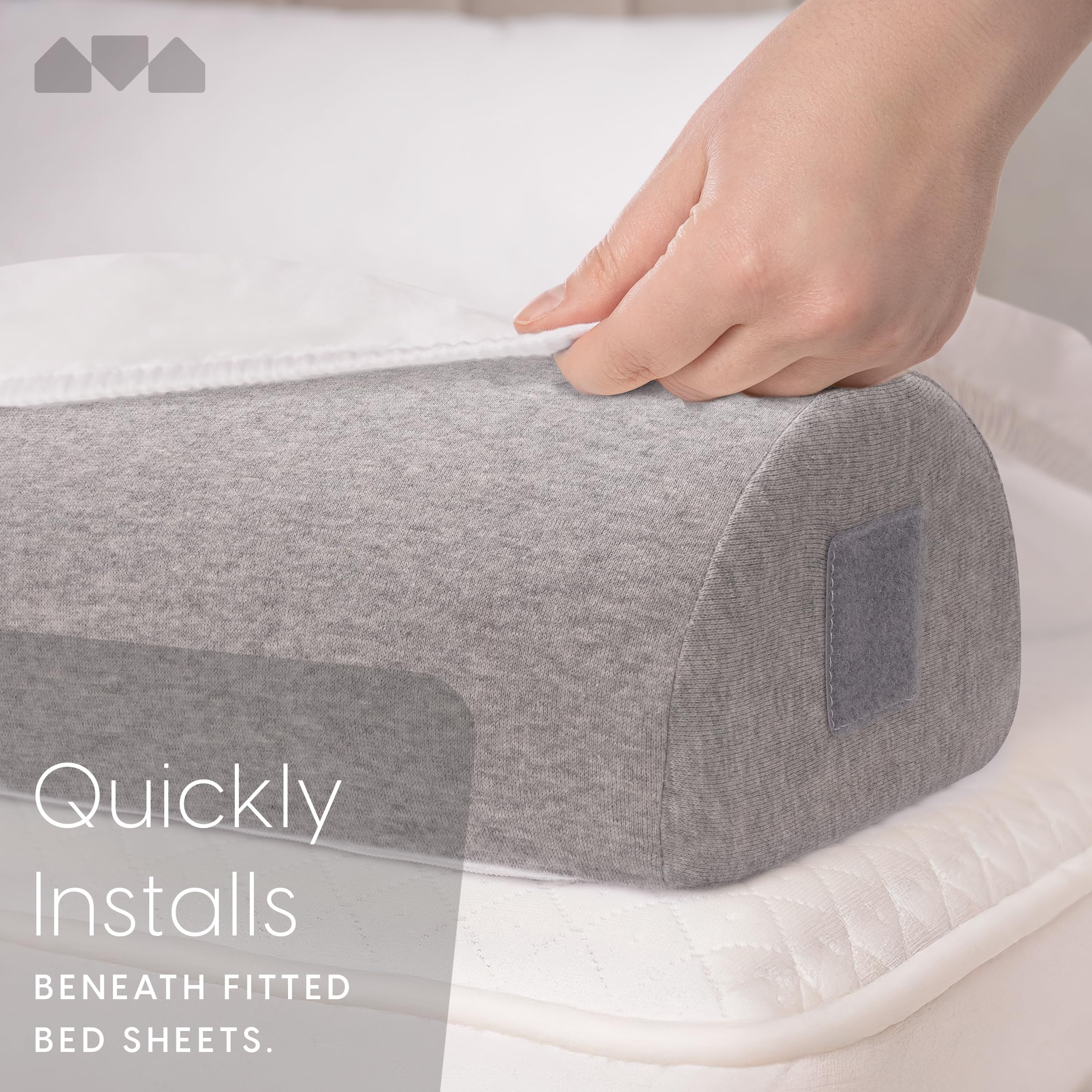 Milliard Toddler Travel Bed Bumper, Bed Foam Rail for Toddlers, Kids Safety Bed Guard for Twin, Full, Queen, King Beds, Non Slip Bottom and Water Resistant Cover