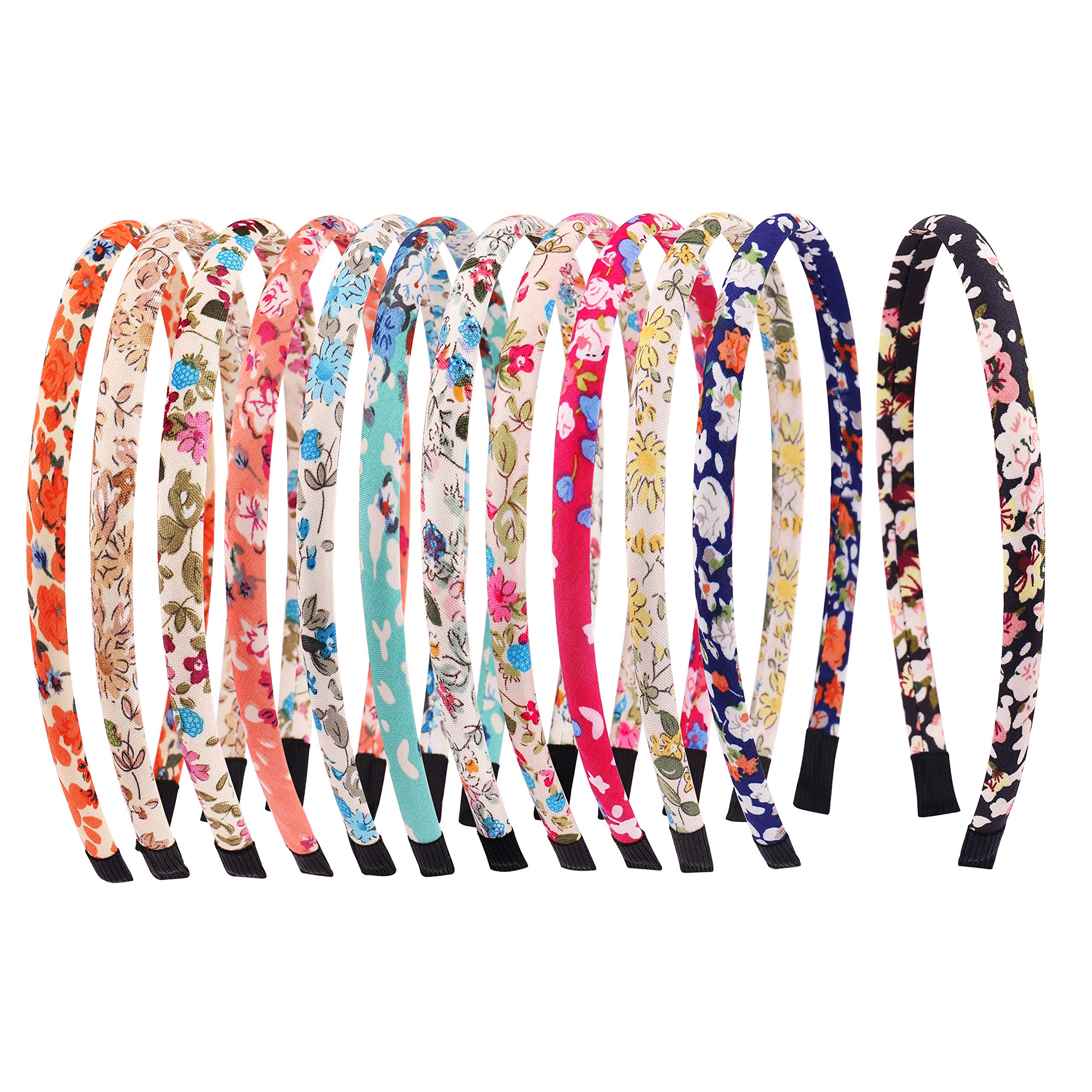 Candygirl Flora Plaid Satin Girls headbands Value Pack (flora)
