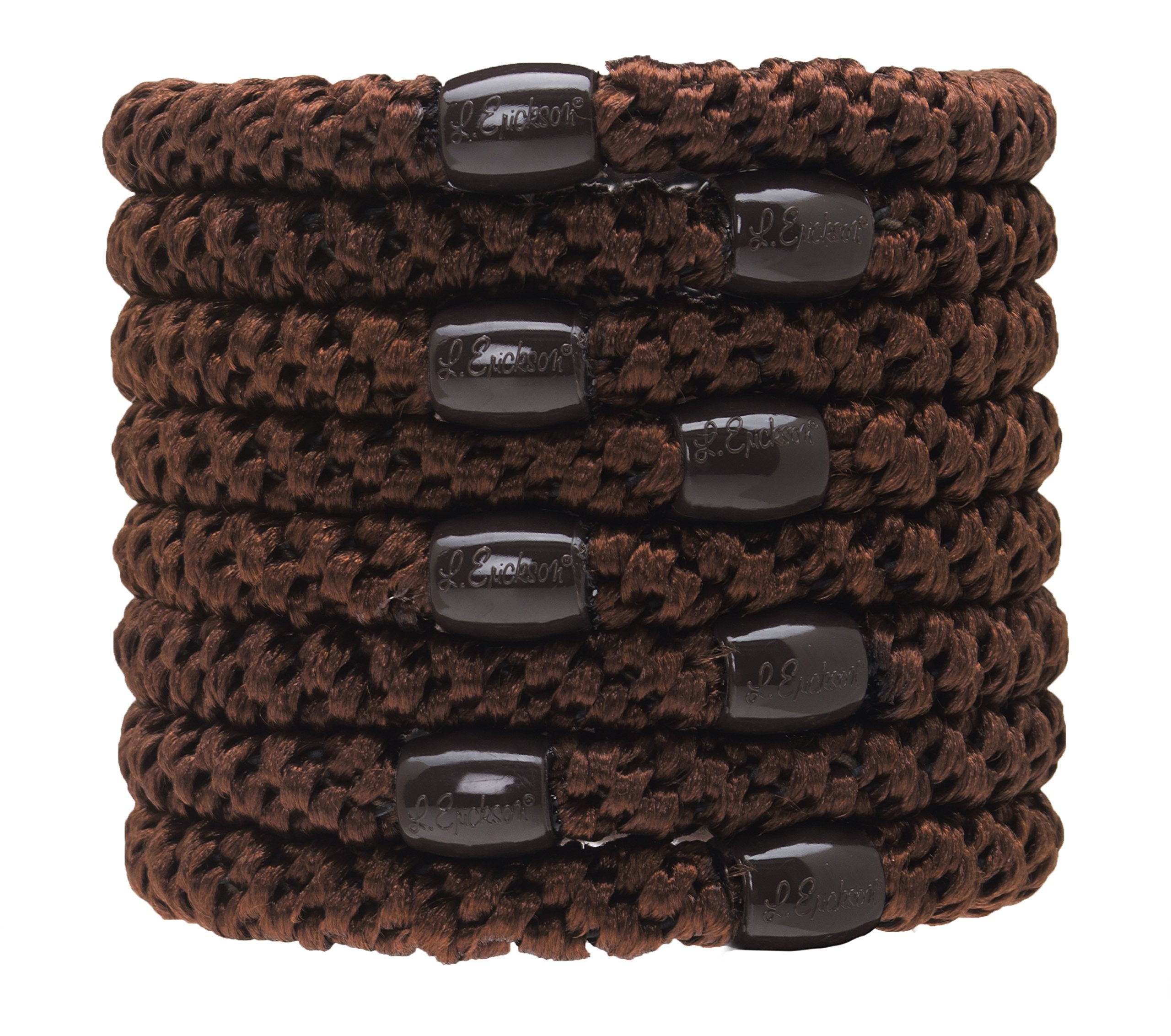 L. Erickson Ponytail Holders - Set of Eight - Coffee by L. Erickson