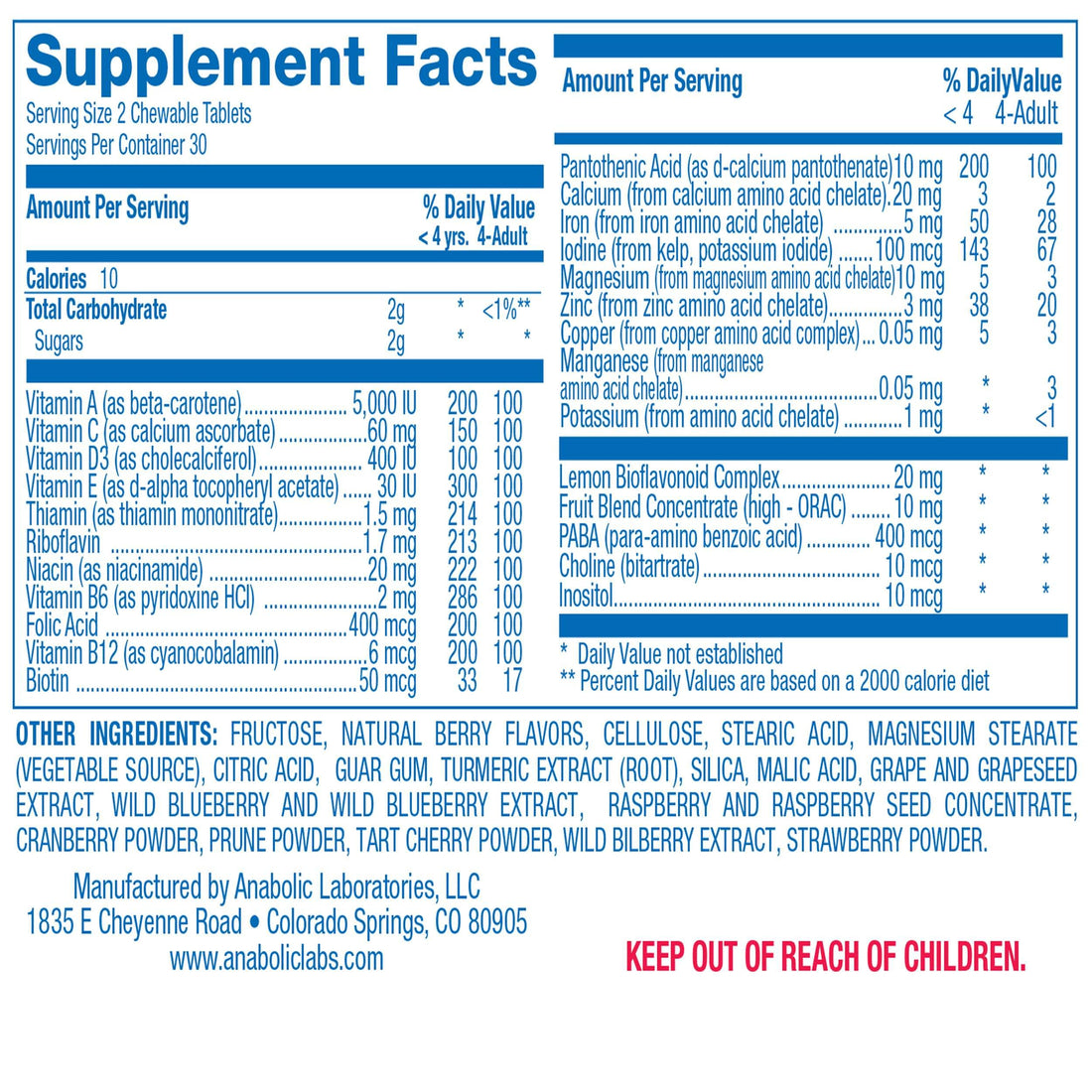 Vitamins for Kids Multivitamin with Iron - 60 Chewable Tiger Tablets with Vitamins A, B-Complex, C, D, E, Iron, Calcium, Magnesium, Zinc, and More - Natural Berry Flavor - AVED Kids