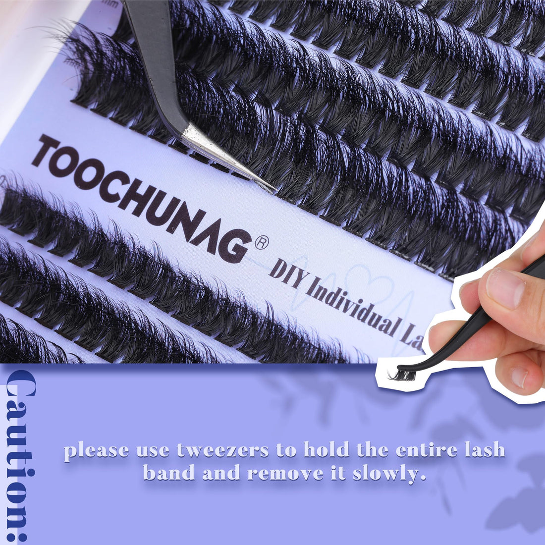 Lash Extension Kit Fluffy Eyelash Extension Kit 60D+80D Thick Lash Clusters Kit with Lash Bond and Seal Wispy Individual Eyelashes Cluster with Lashes Tweezers by TOOCHUNAG(280Pcs,10-18mm)