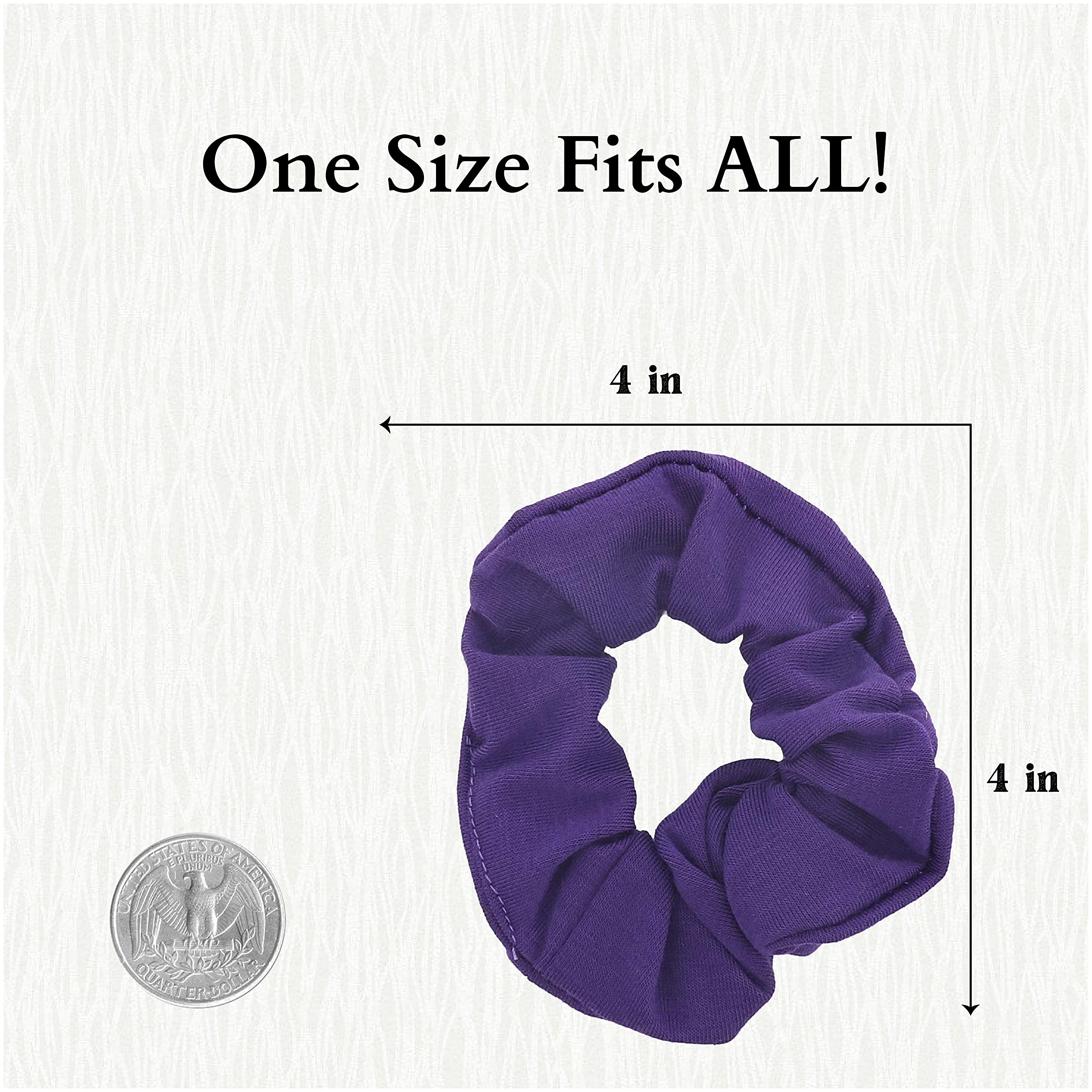 Purple : Set of 12 Scrunchies - Purple