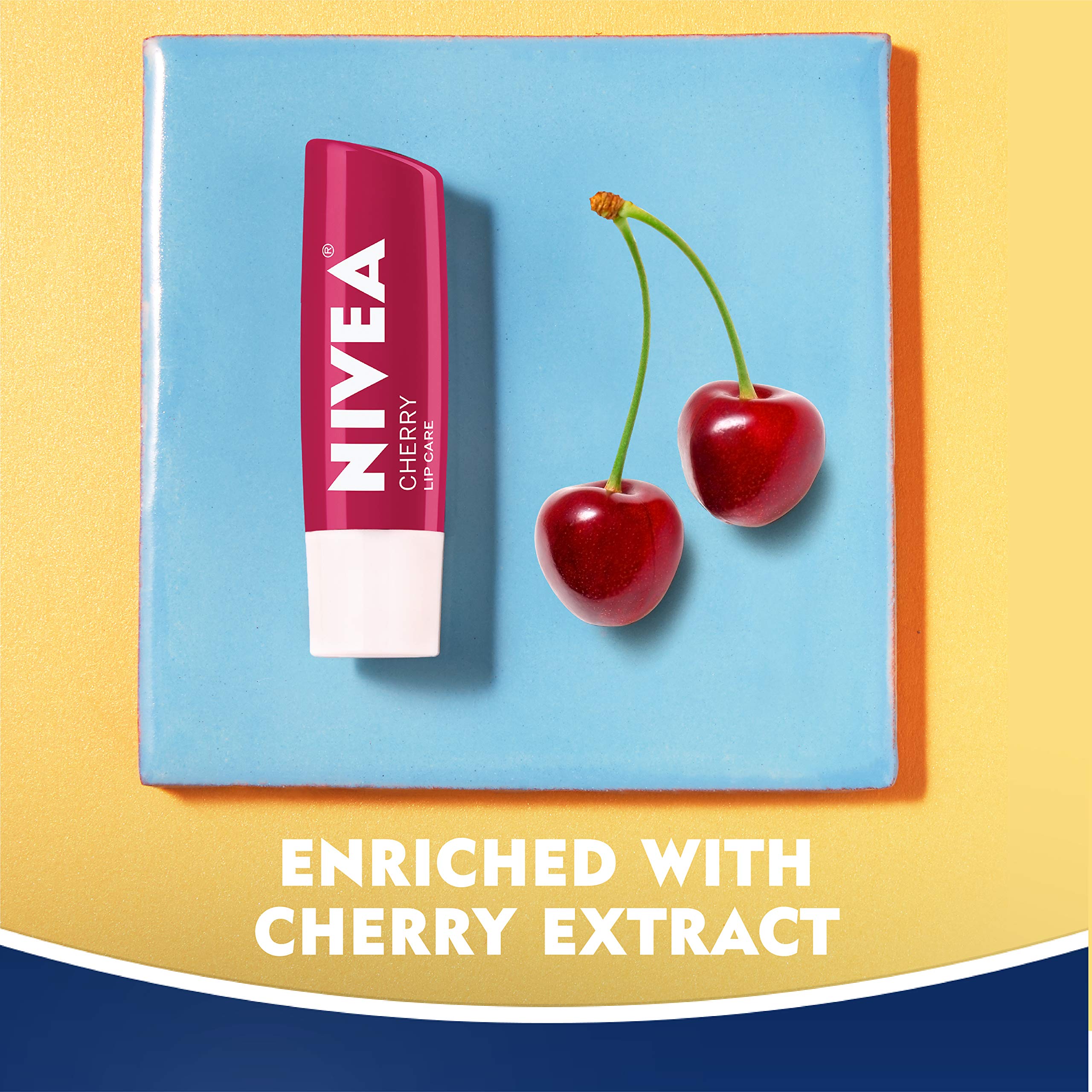 Nivea Lip Care Fruit Variety Pack - Tinted Lip Balm For Beautiful, Soft Lips - Pack Of 4, Multicolor