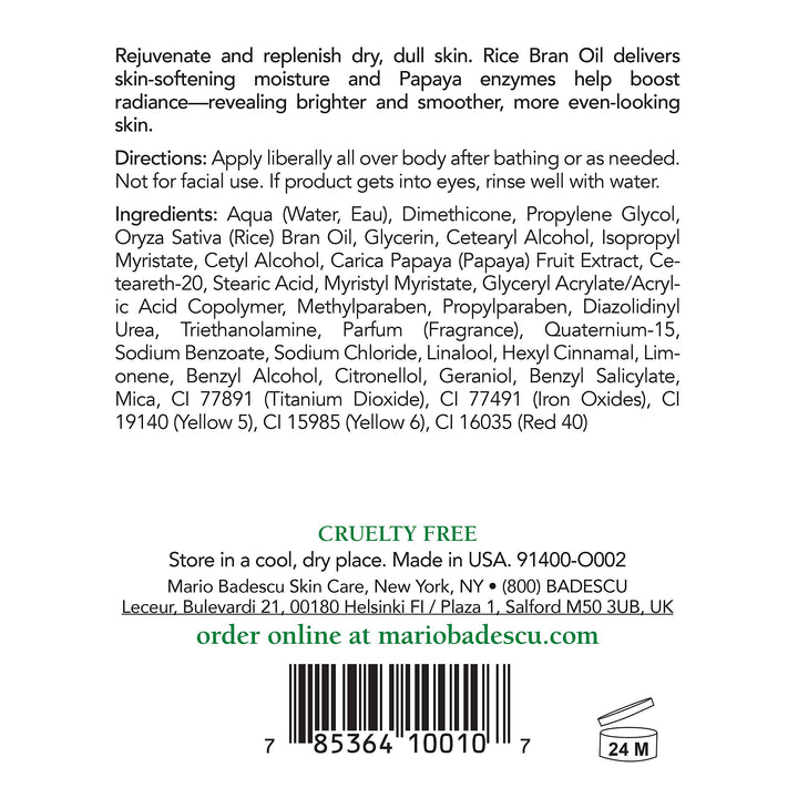 Mario Badescu Papaya Body Lotion, 16 oz.