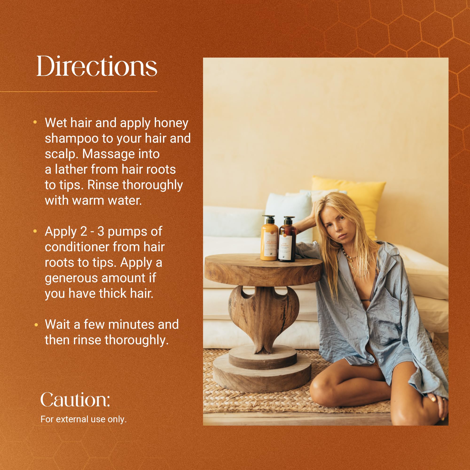 Yucatan Herbal Mayan Bee Honey Shampoo and Conditioner Set