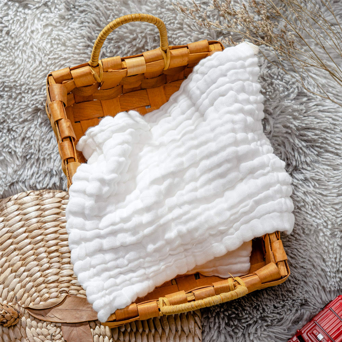 Baby Muslin Washcloths- Natural Cotton Wipes - Soft Newborn Face Towel for Sensitive Skin- Registry as Shower, 10 Pack 12x12 inches by MUKIN (White)