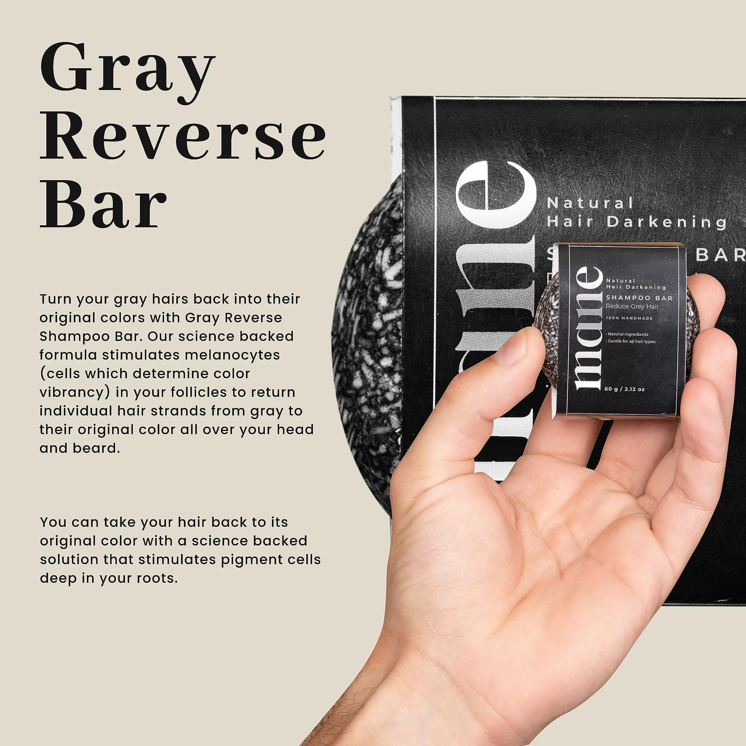 Superior Mane Shampoo Bar for Men. Hair Growth Formula for Stronger, Shinier Hair, Scalp, Beard & Eyebrow. With Bamboo Charcoal, Ginseng and Shea Butter