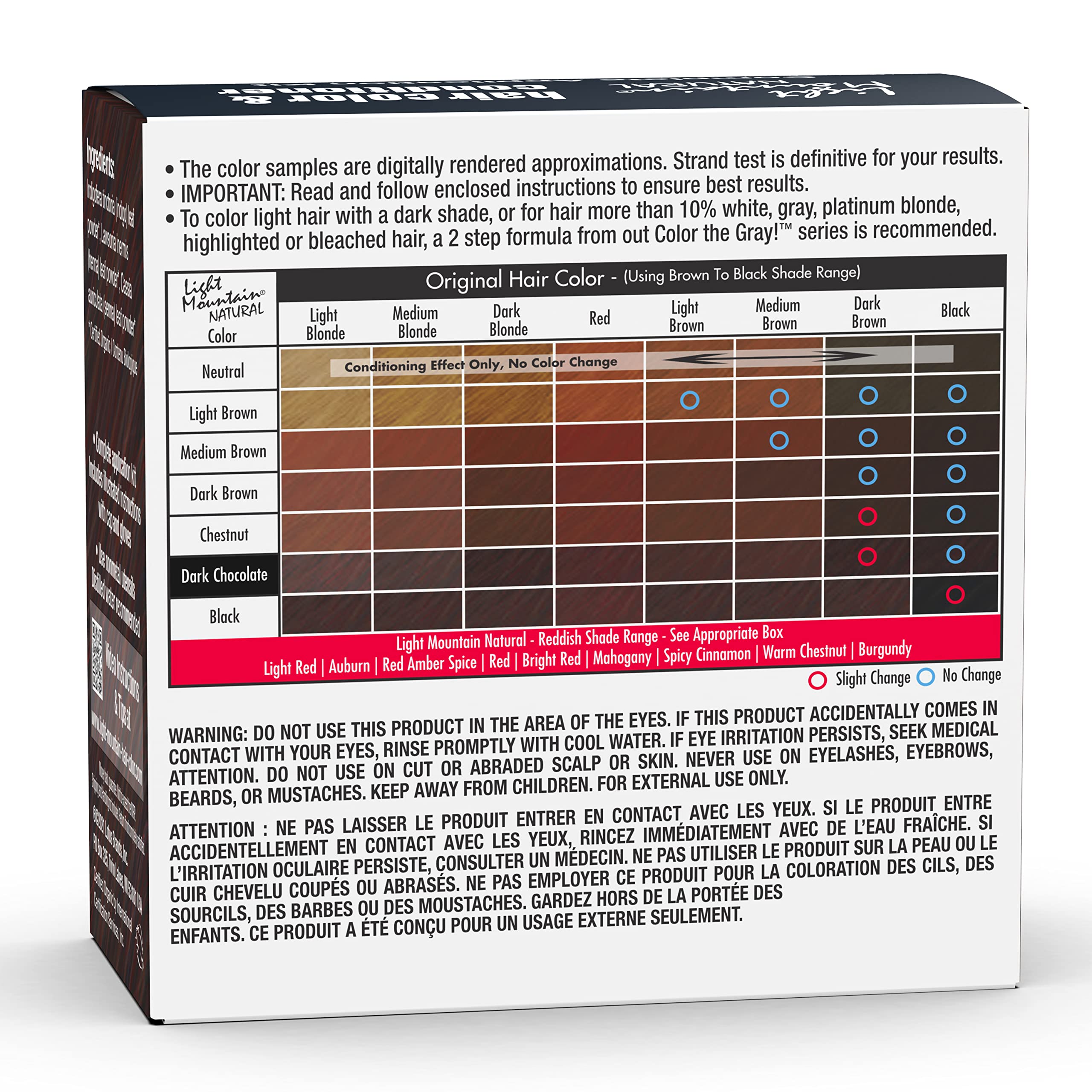 Dark Chocolate: Light Mountain Hair Color Hair Color Dark Chocolate, 0.02 Pound