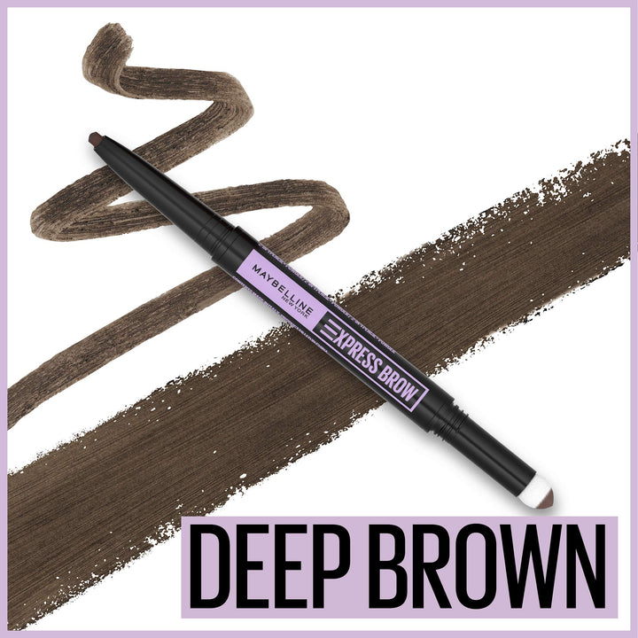 Maybelline New York Maybelline Express Brow 2-in-1 Pencil and Powder, Deep Brown, 0.02 Fl. Ounce, 260 Deep Brown, 0.02 fluid_ounces (Pack of 2)