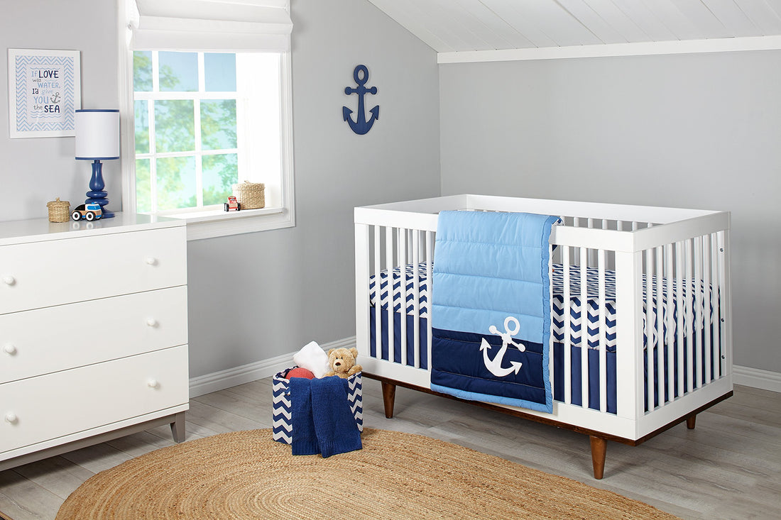 Little Love by NoJo Separates Collection Anchor Shaped Wall Art, Navy
