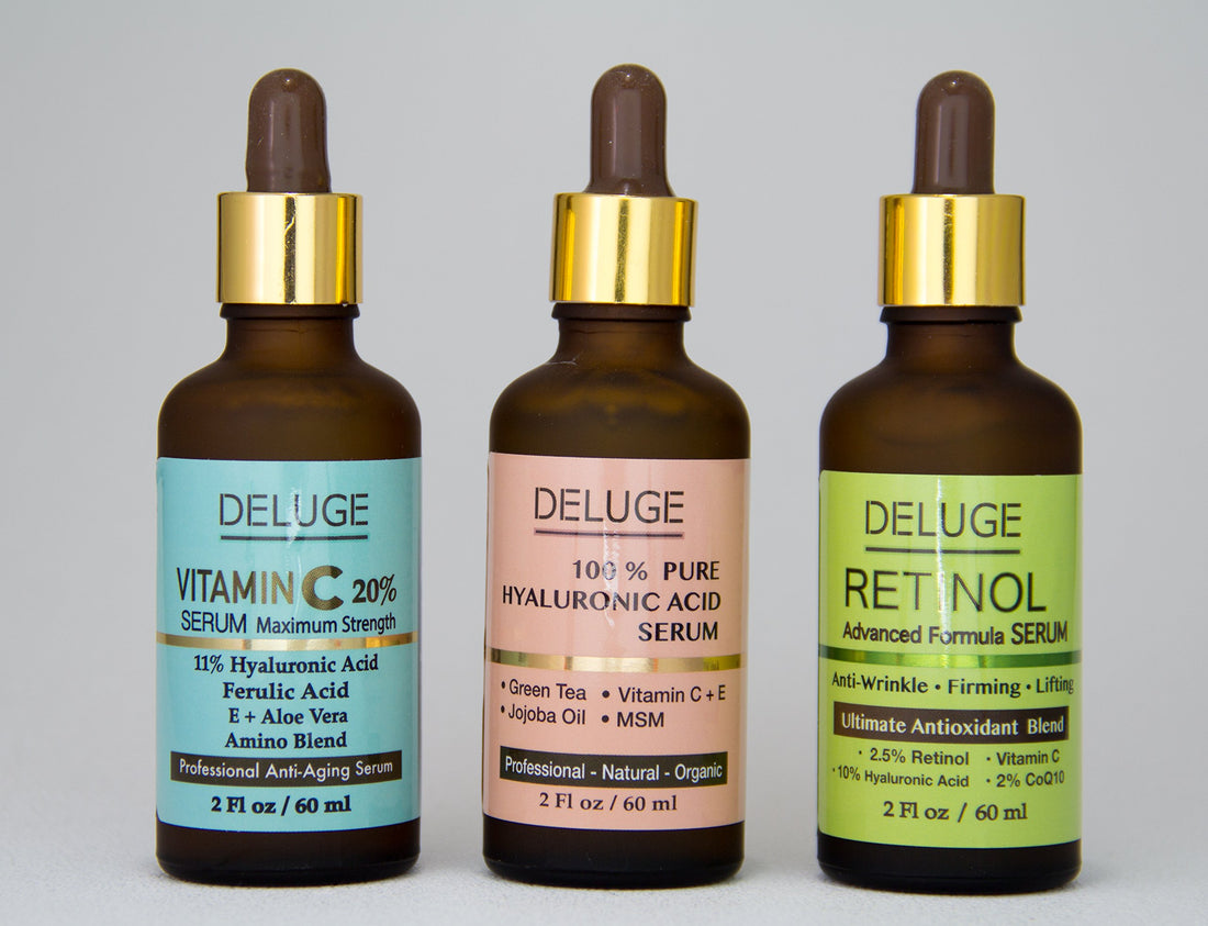 Retinol Serum Advanced Formula with Vitamin C, Hyaluronic Acid, CoQ10, Antioxidant Blend. Anti-aging, Firming & Lifting, Excellent for Sensitive Skin. 70% ORGANIC.