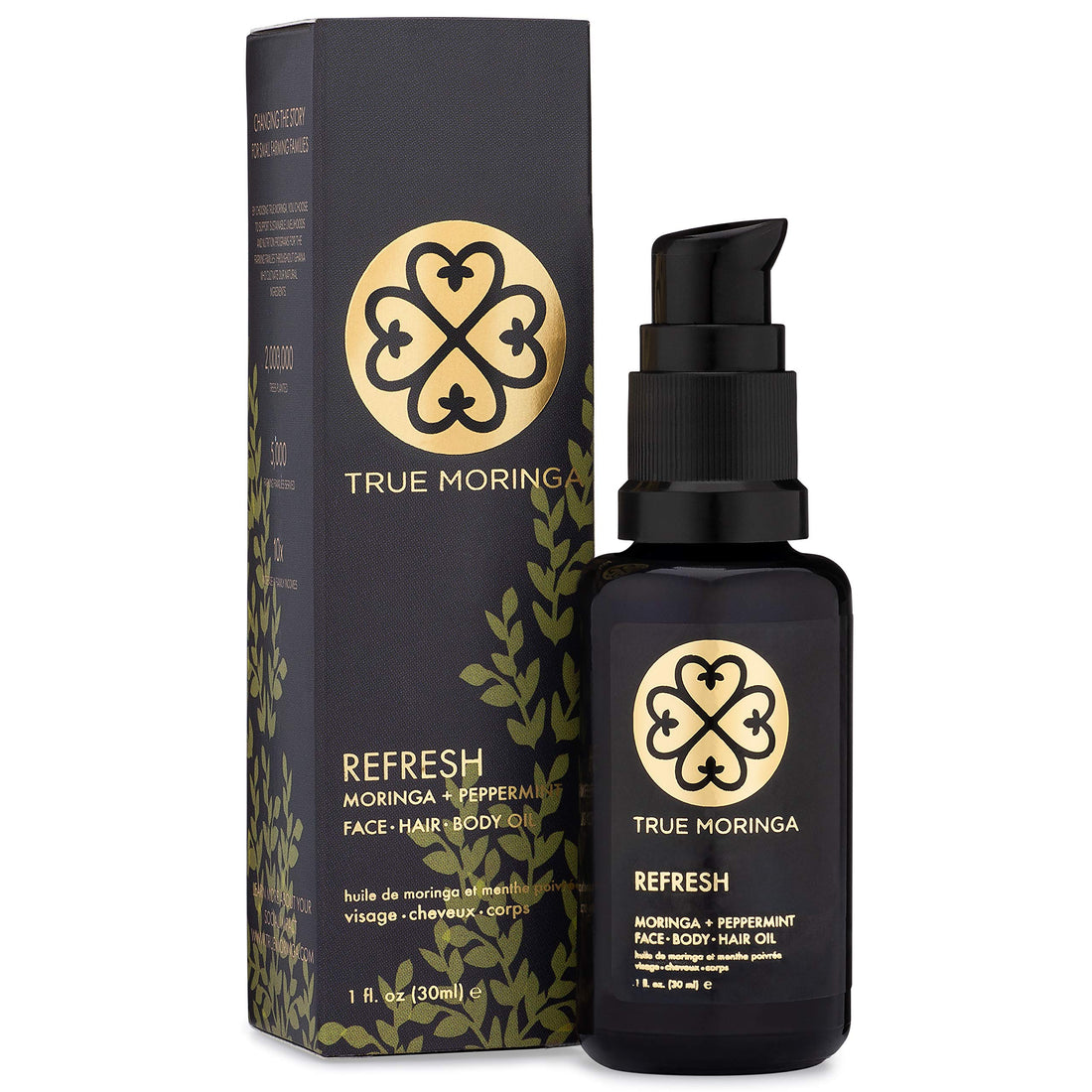 Face Oil - 100% Pure Cold-Pressed Moringa Oil For Face, Body & Hair - Anti-aging, Reduce Wrinkles, Even Skin Tone, Minimize Age Spots, Brightening by True Moringa, Parent (Peppermint, 30 ml)