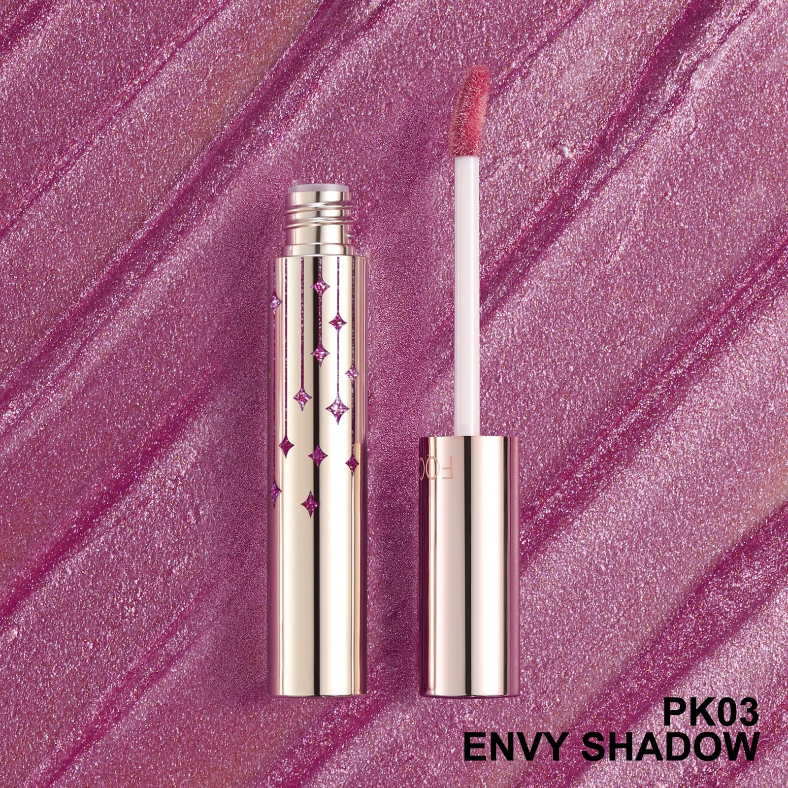 FOCALLURE High Shine Glitter Lip Gloss,Hydrates and Soothes Lips for a Gorgeous,Delivers a Non-sticky Glossy finish,Long-lasting Shine & Fuller-looking Lip Makeup,PK03 ENVY SHADOW