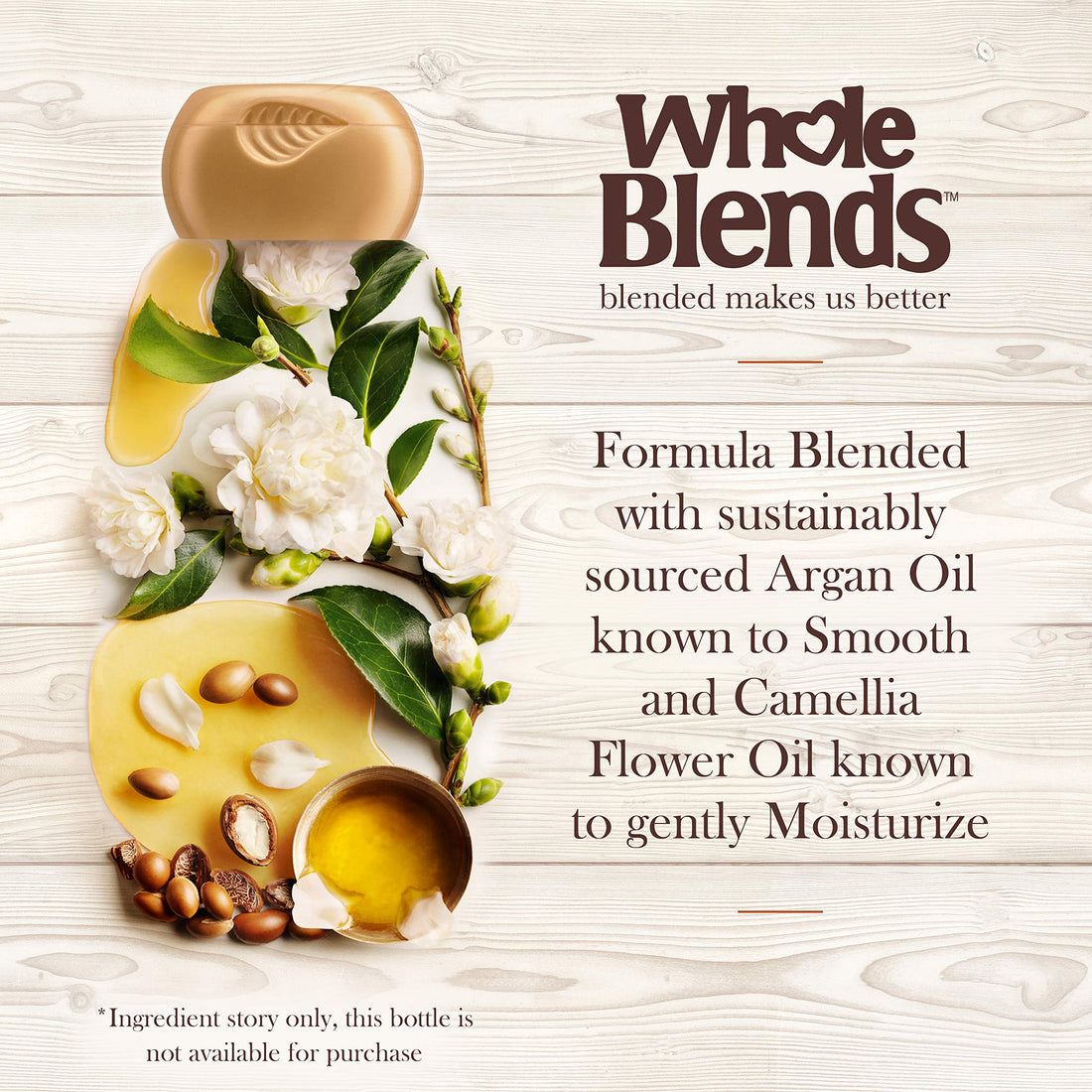 Garnier Whole Blends Shampoo with Moroccan Argan & Camellia Oils Extracts, 22 Fl Oz (Pack of 1), Moroccan Argan & Camelilia Oils