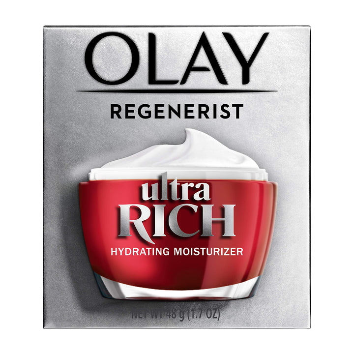 Olay Regenerist Ultra Rich Face Moisturizer with Amino Peptide, Vitamin B3+, & Shea Butter, 1.7 Oz + Whip Face Moisturizer Travel/Trial Size Gift Set