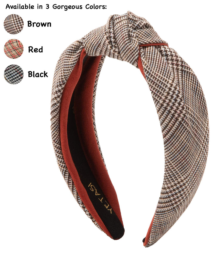 Knotted Headbands for Women Go with Everything . White Trendy Top Knot headband for women Fashion is Adjustable and Comfy. Cute White Headband Gets Many Compliments. Well Made Tweed White head band