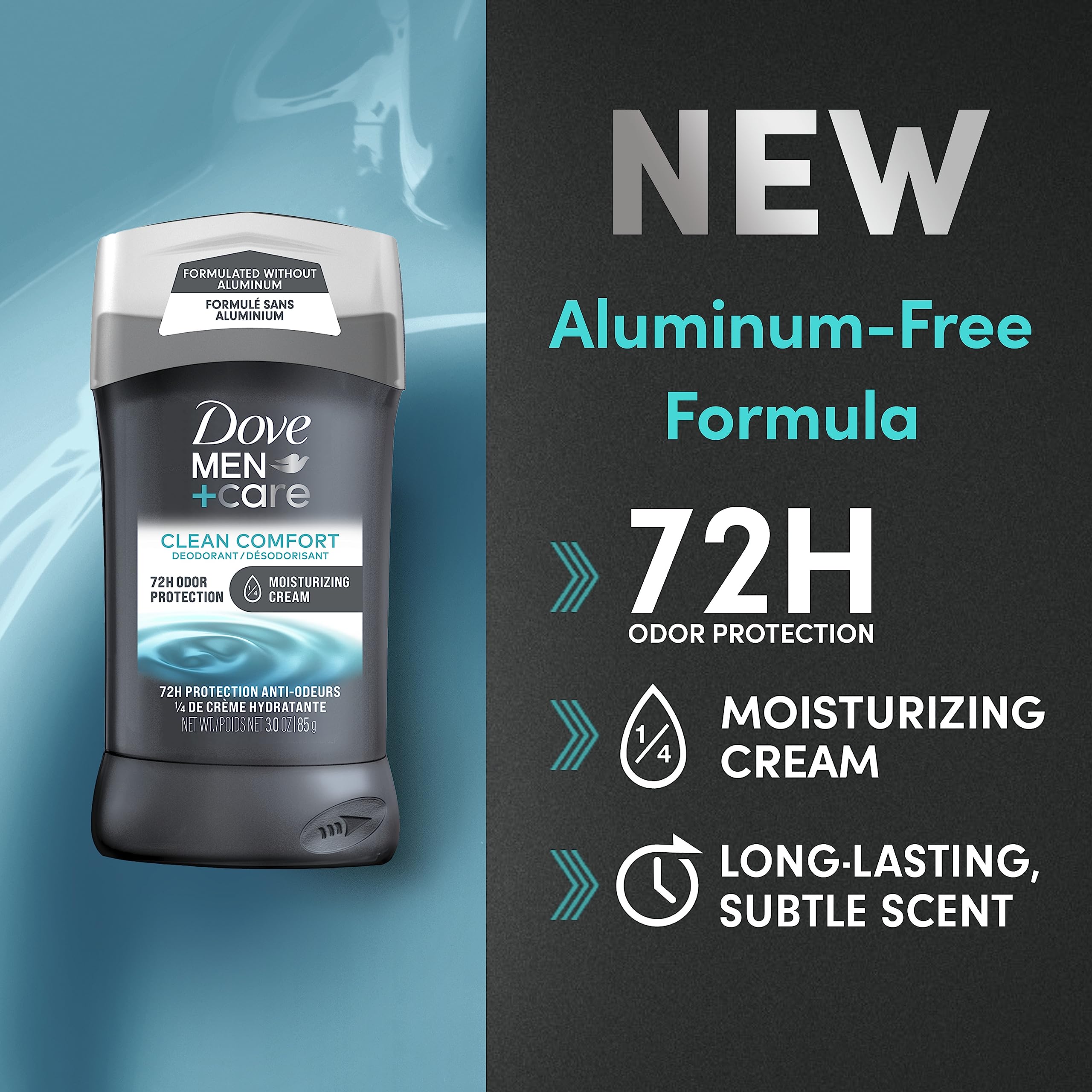 3 Ounce (4 Count) : Dove Men+Care Deodorant Stick, Clean Comfort 3 oz, 4 Count