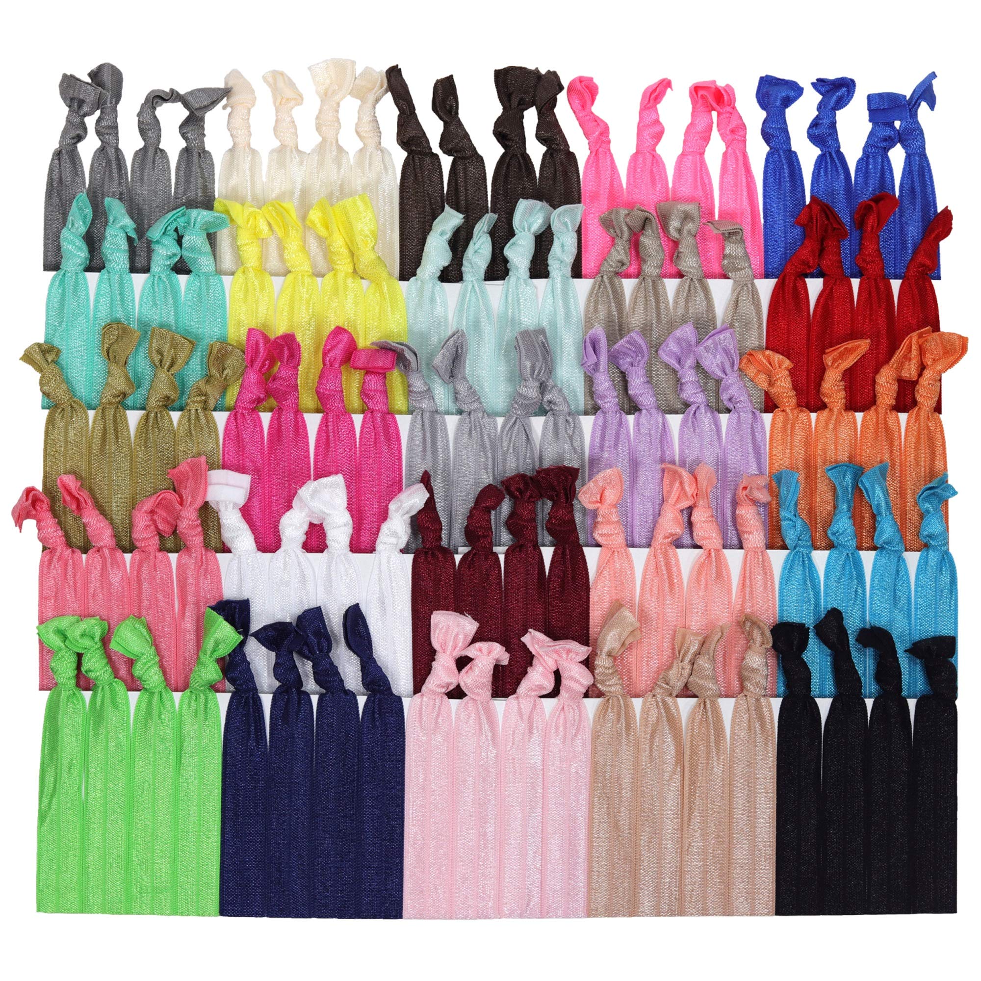Kenz Laurenz Elastics Ponytail Holder (100 Hair Ties - Solids)