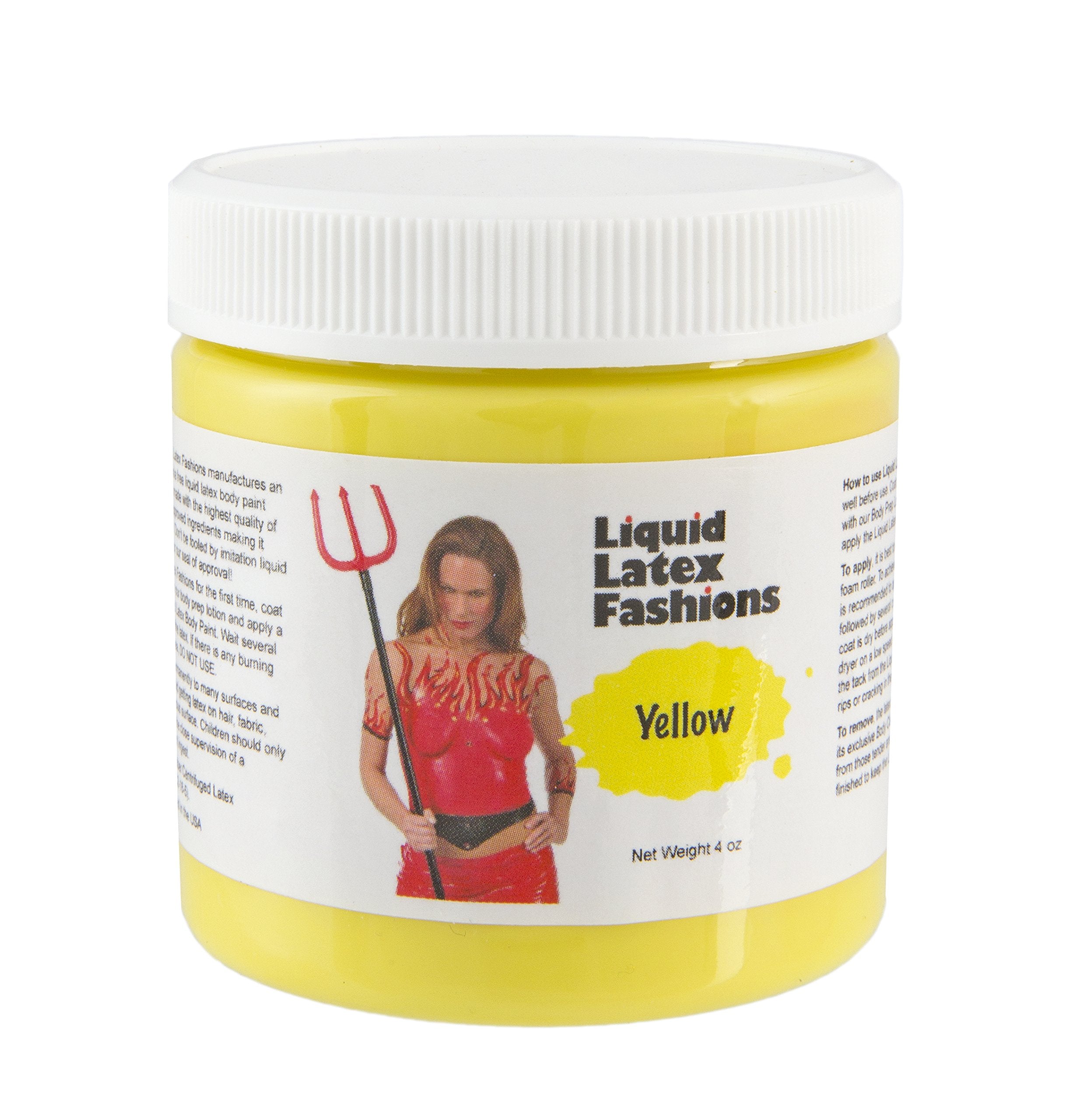 Ammonia Free Liquid Latex Body Paint - 4oz Yellow