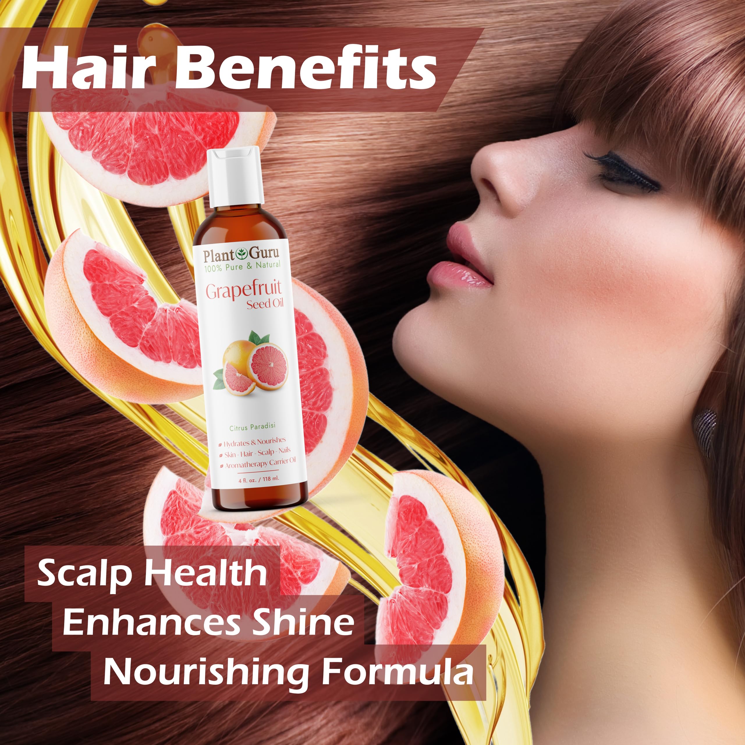 Grapefruit Seed Oil 4 fl. oz. Cold Pressed 100% Pure & Natural Carrier – Skin, Face, Body & Hair Growth Moisturizer. Great for DIY Creams, Lotions, and Lip Balms