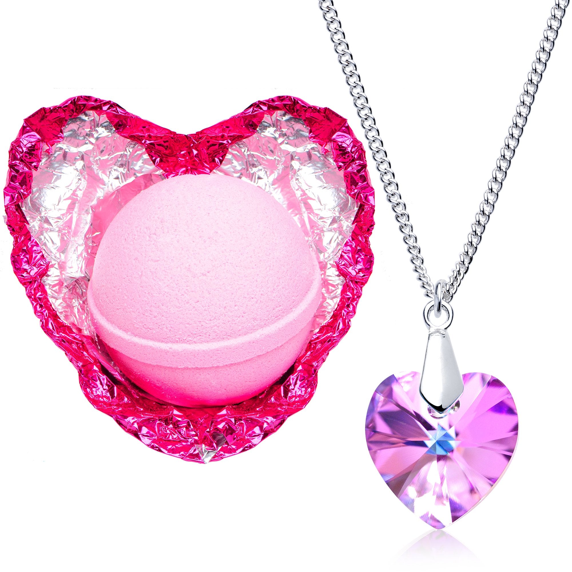 Jackpot Candles Love Potion Bath Bomb with Necklace Created with Swarovski Crystal Extra Large 10 Oz