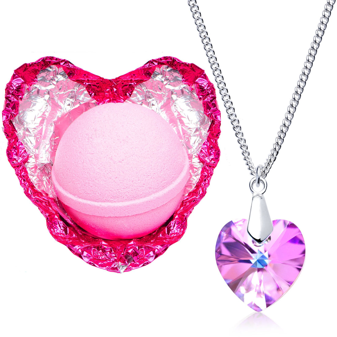 Jackpot Candles Love Potion Bath Bomb with Necklace Created with Swarovski Crystal Extra Large 10 Oz