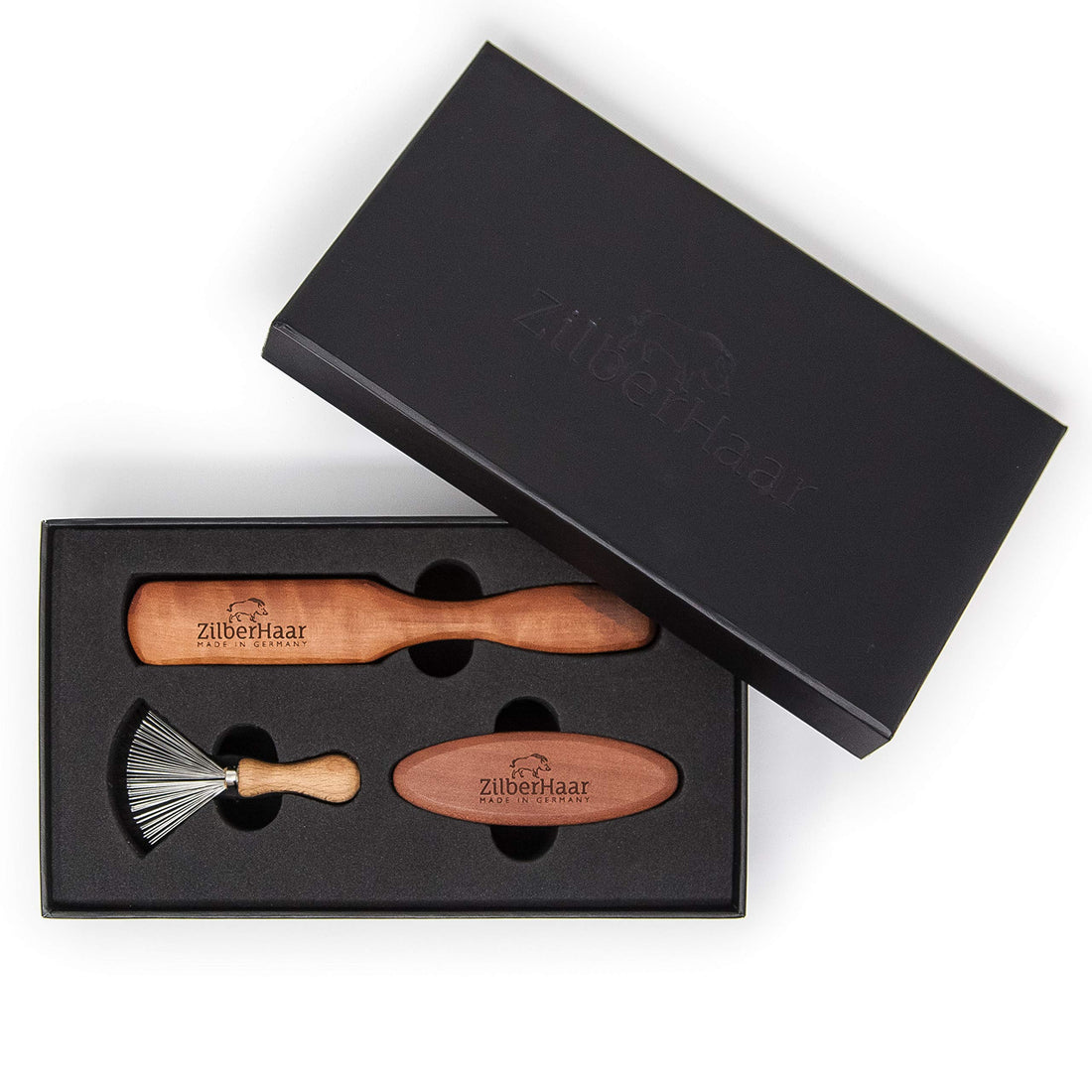 Zilberhaar Basic Beard Brush Kit (Soft Version) 2nd Cut Boar Bristles - Ideal for Stubbles and Short To.