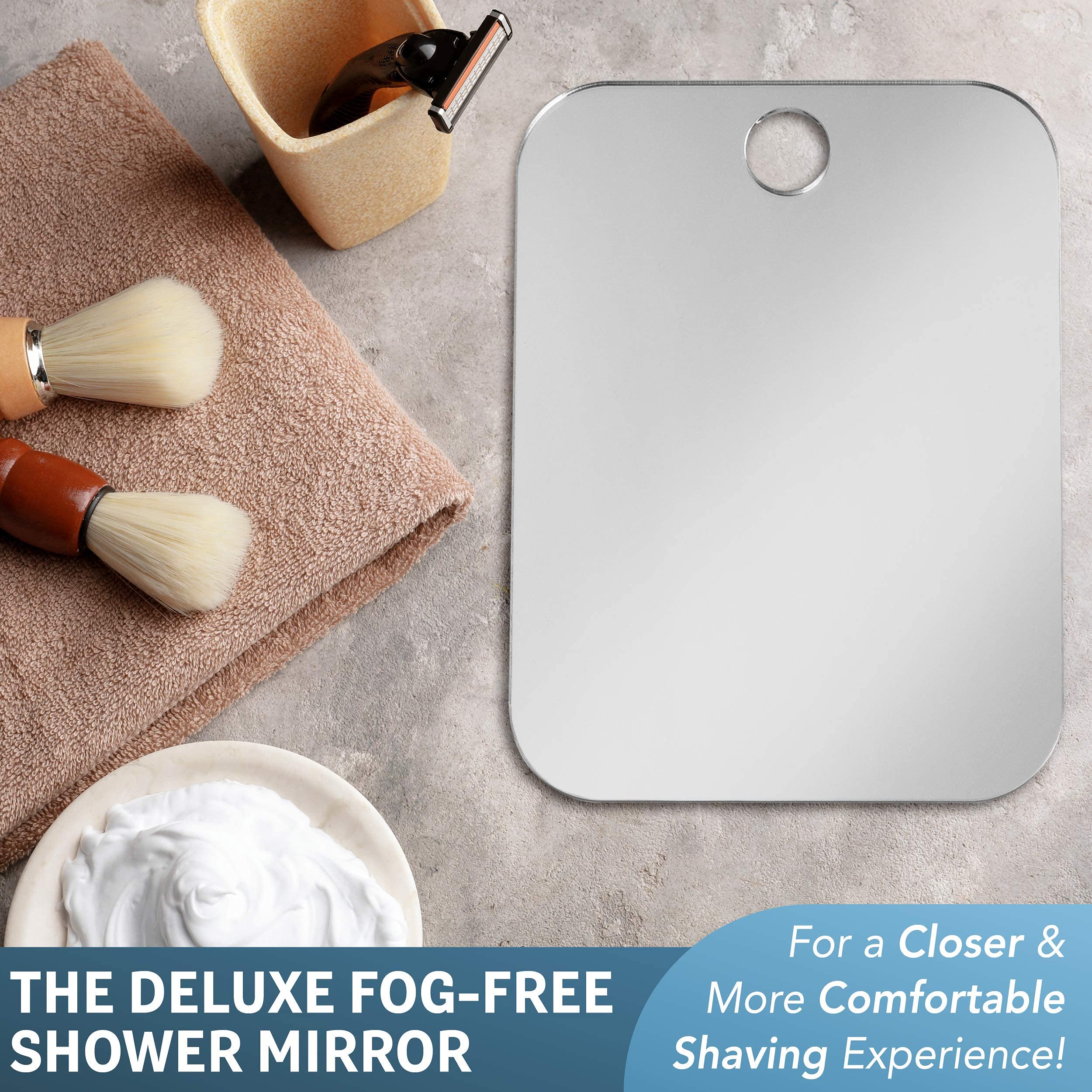 Deluxe Shave Well Fog-free Shower Mirror - 33% Larger Than the Original Shave Well Mirror