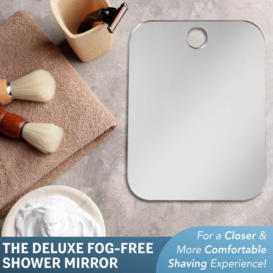 Deluxe Shave Well Fog-free Shower Mirror - 33% Larger Than the Original Shave Well Mirror