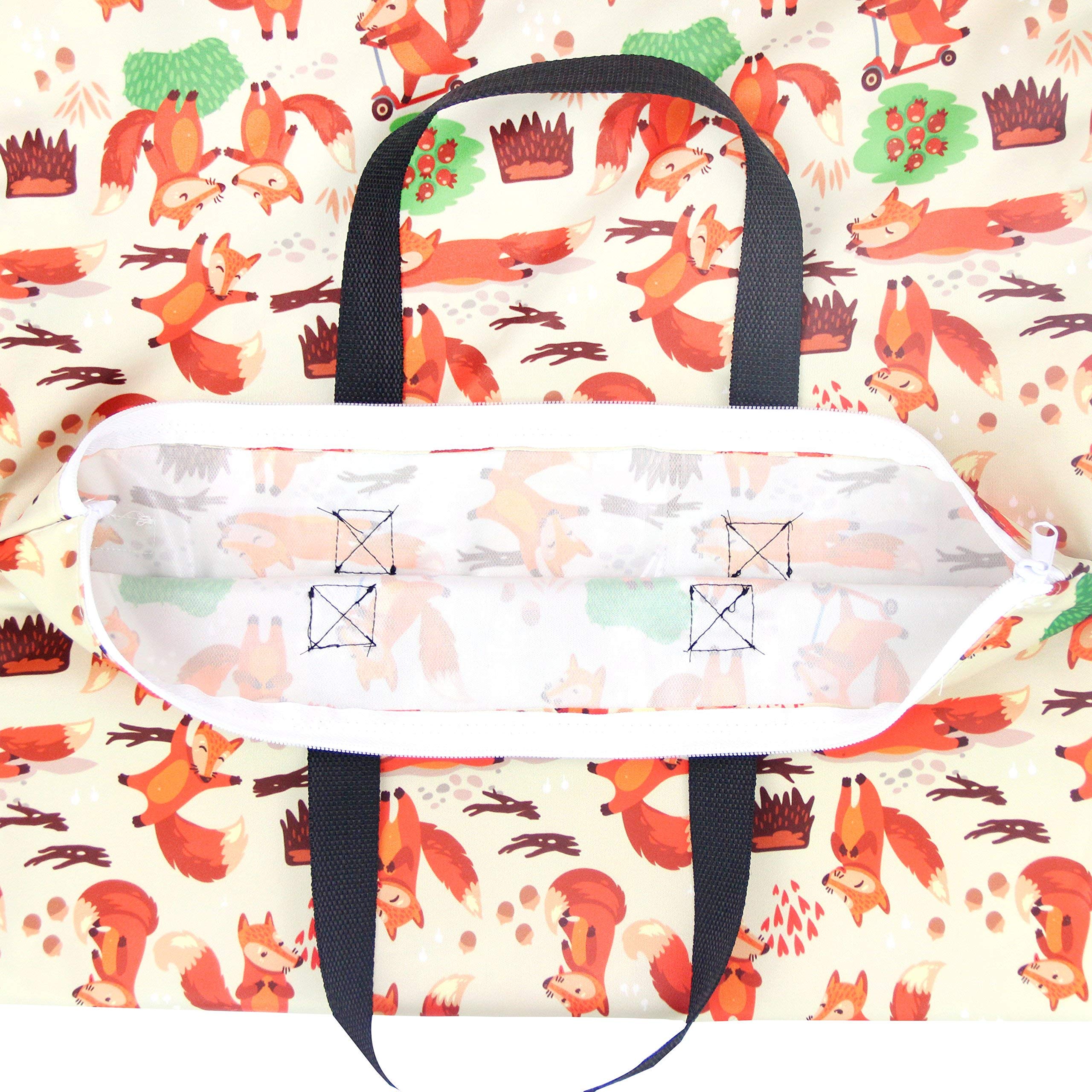 wegreeco Reusable Hanging Wet Dry Cloth Diaper Bag (Orange, Fox)