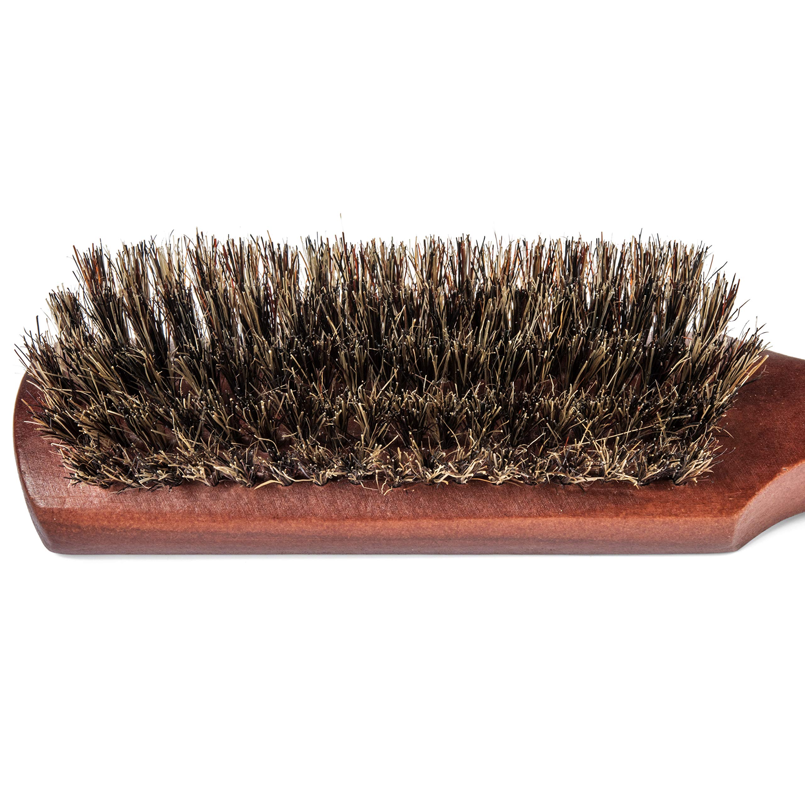 Grannaturals Mens Boar Bristle Hair Brush-Natural Brown Wooden Club Style For Men Styling Beard Hairbrush Fine, Thin Or Thick
