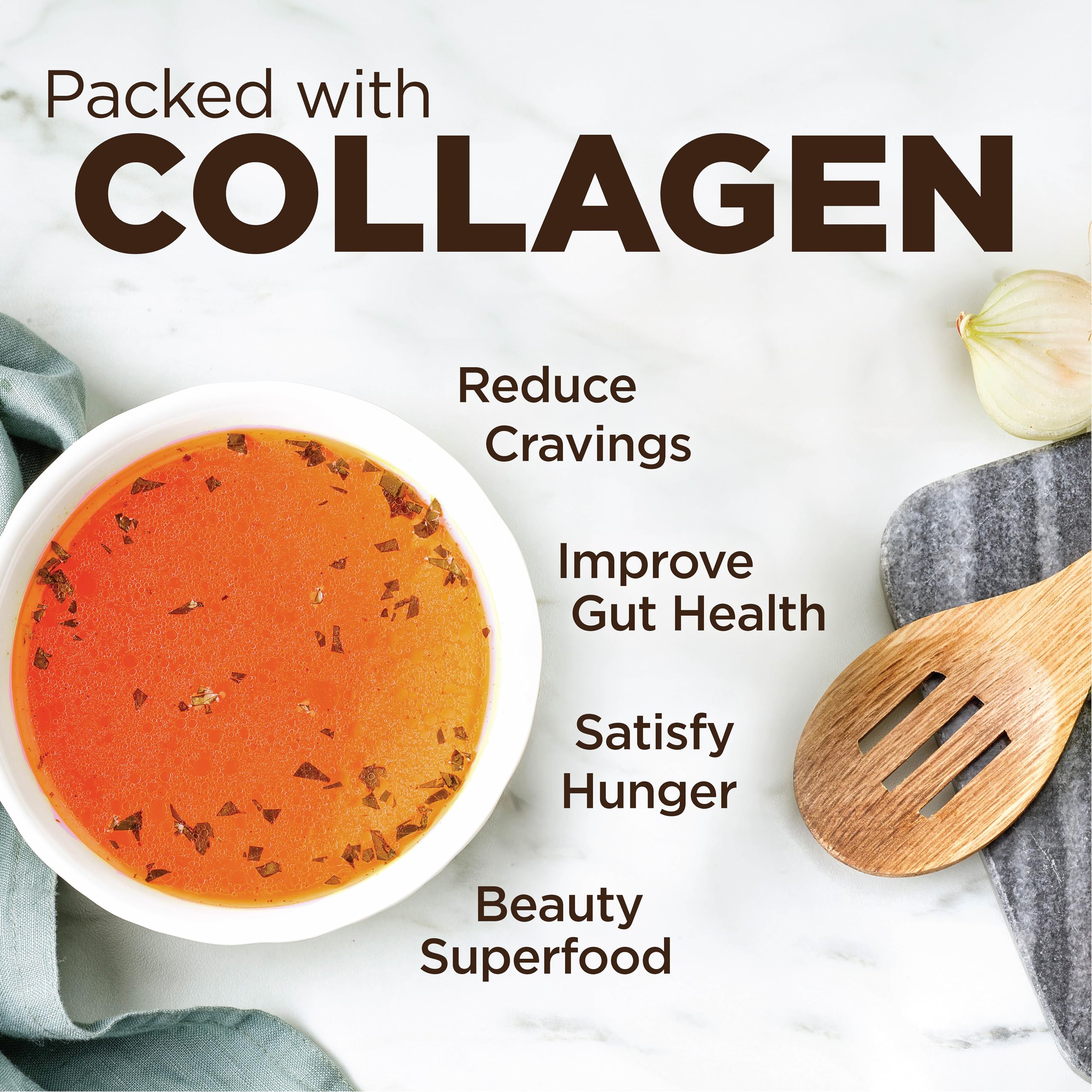 COUNTRY FARMS Skinny Broth, Instant Beef Bone Broth, 10G Protein, Collagen Type III, Promotes Better Digestion, Bone and Joint Health, 7 Day Plan, 7-15g Packets