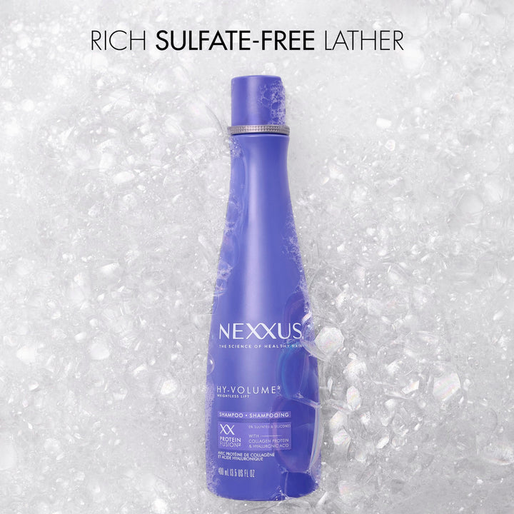 Nexxus Hy-Volume Weightless Lift Shampoo For Flat & Limp Hair Protein Fusion with Collagen Protein & Hyaluronic Acid for 48 Hours of Volume 13.5 Fl Oz