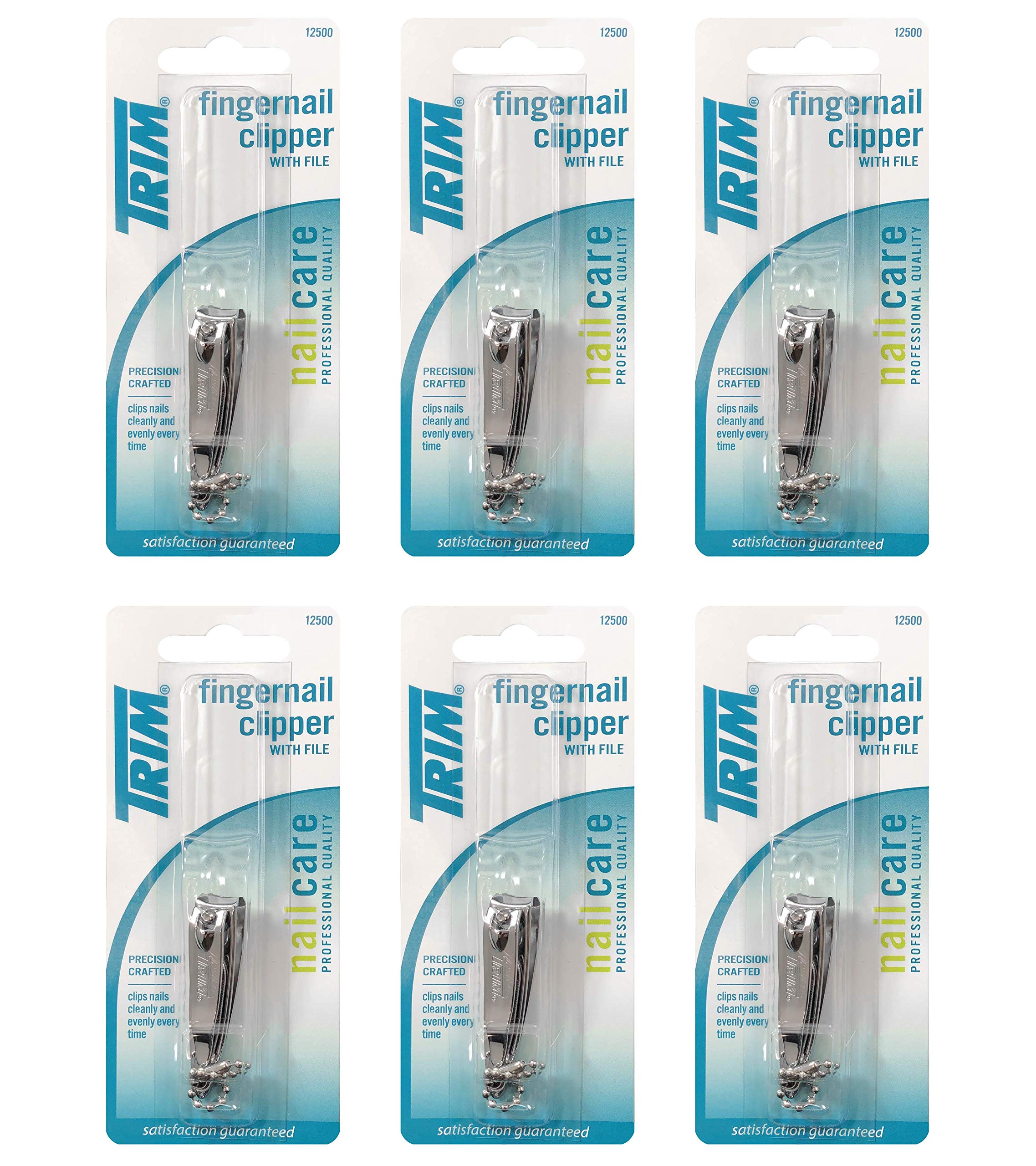 Trim Nailcare Fingernail Steel Clipper with File, Item Number 12500 (Pack of 6)
